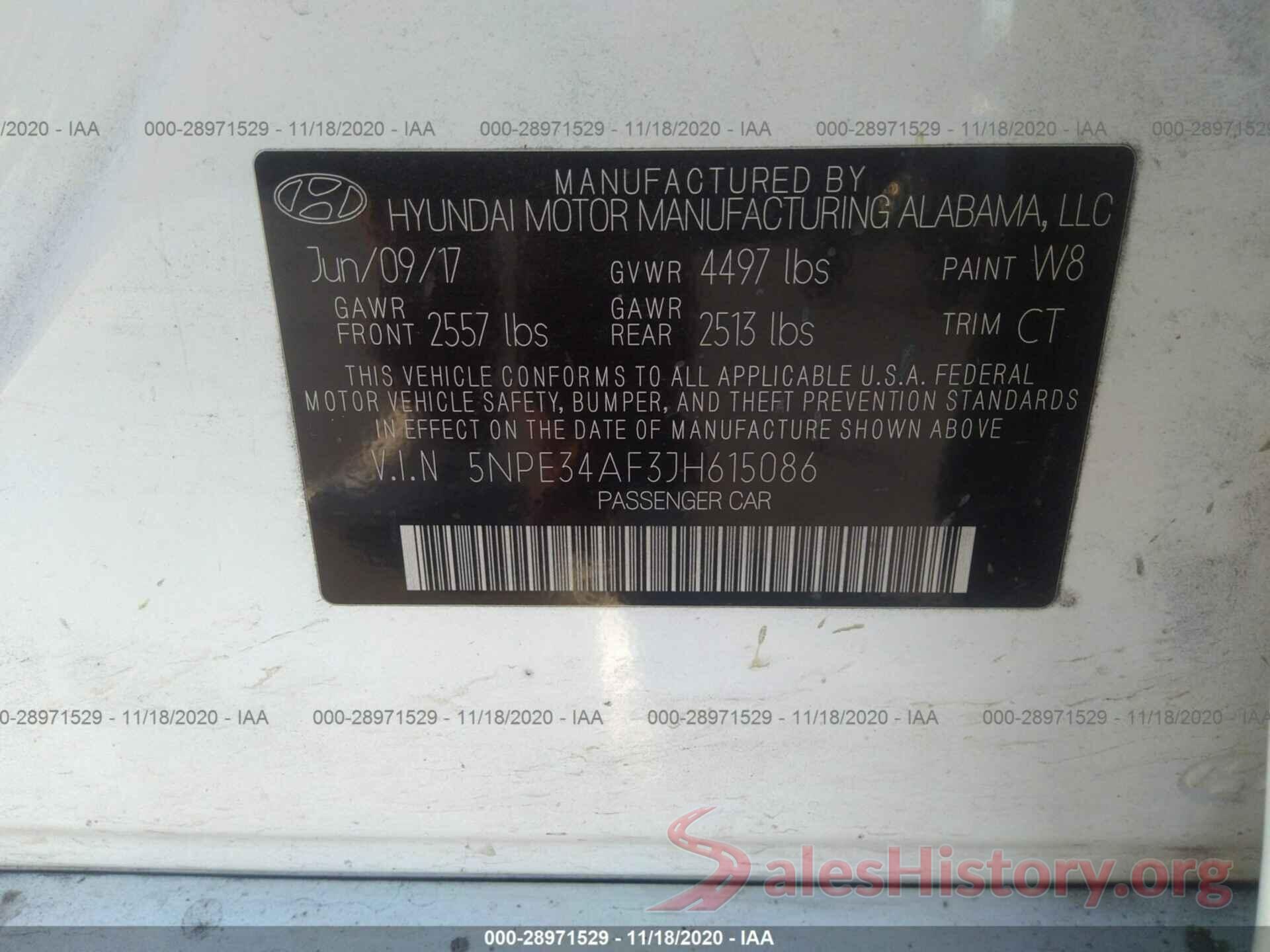 5NPE34AF3JH615086 2018 HYUNDAI SONATA