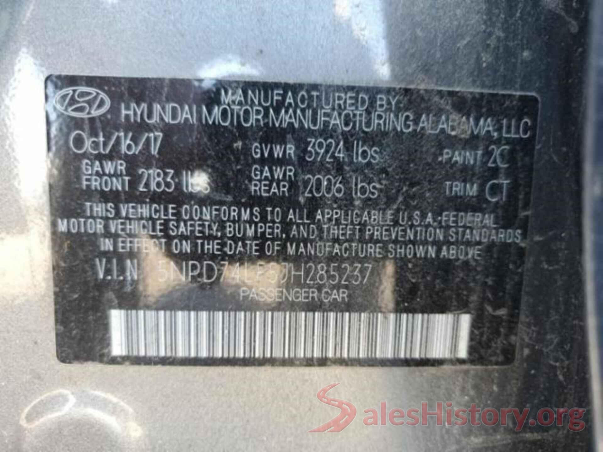 5NPD74LF5JH285237 2018 HYUNDAI ELANTRA