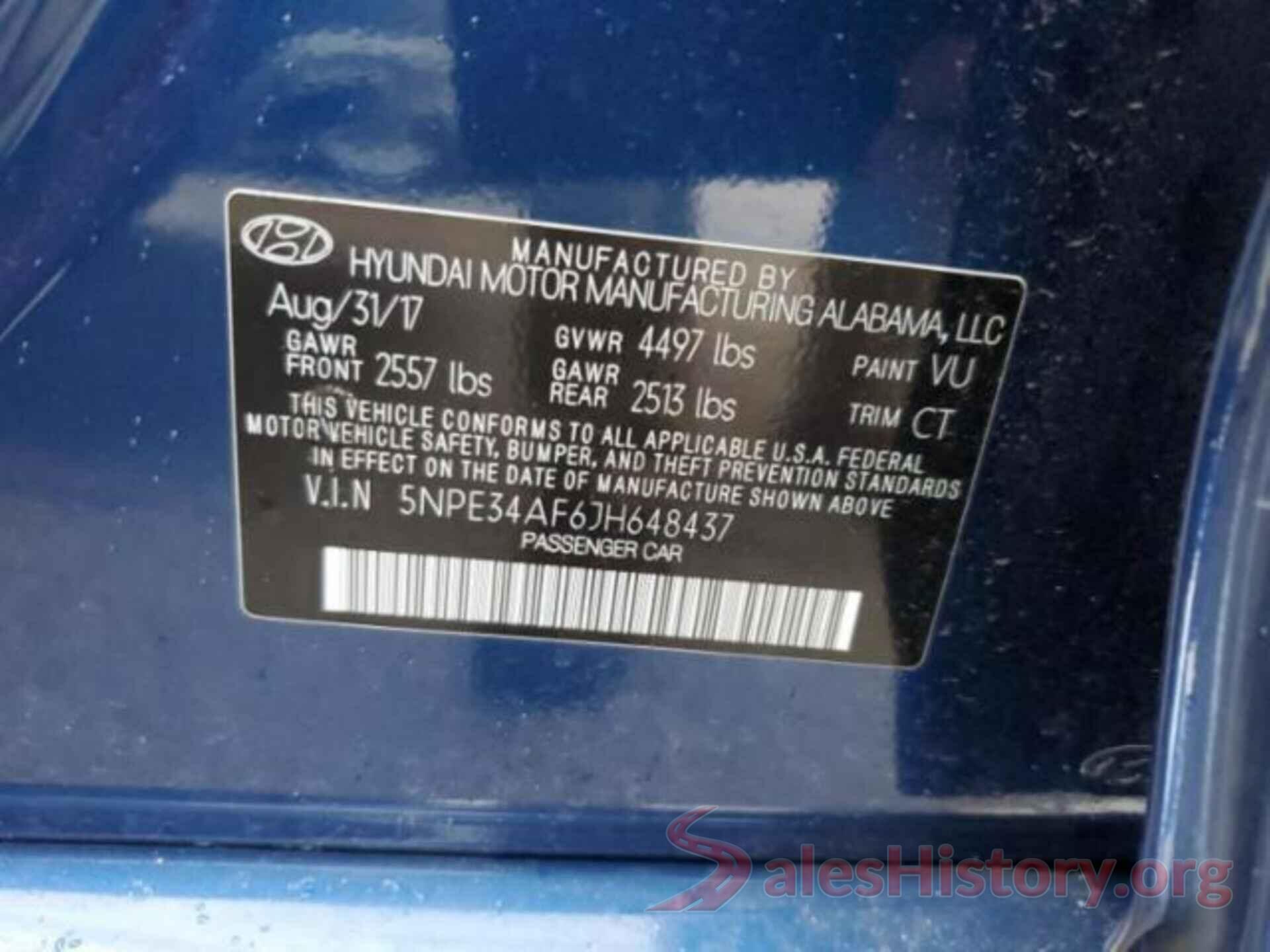 5NPE34AF6JH648437 2018 HYUNDAI SONATA