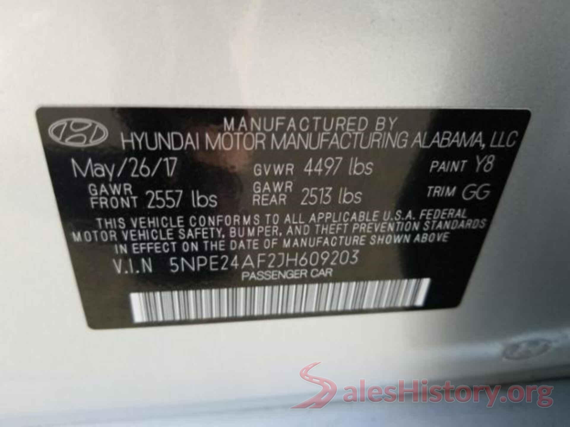 5NPE24AF2JH609203 2018 HYUNDAI SONATA