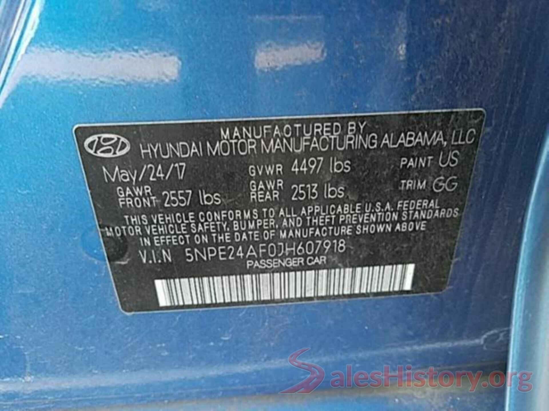 5NPE24AF0JH607918 2018 HYUNDAI SONATA