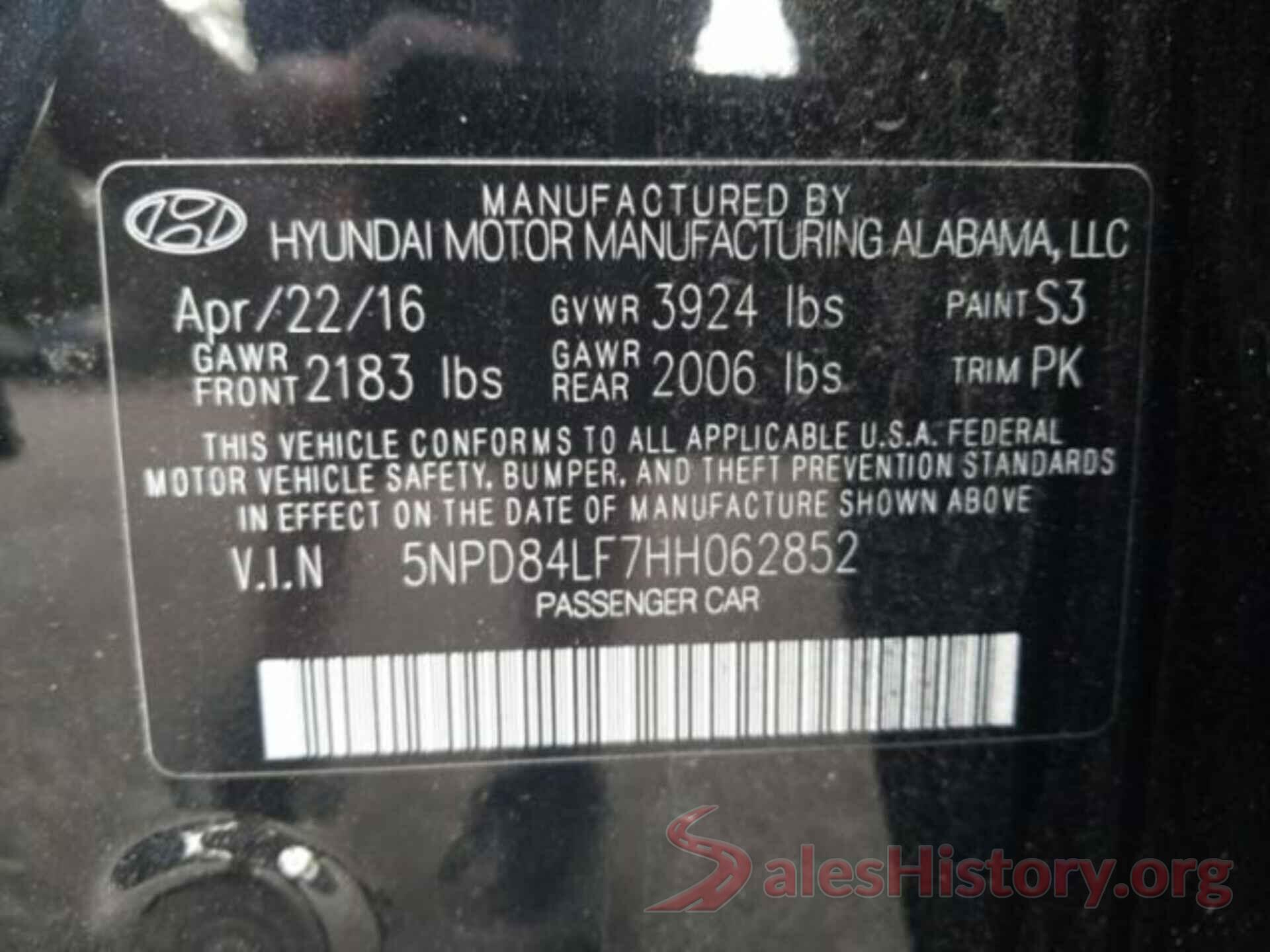 5NPD84LF7HH062852 2017 HYUNDAI ELANTRA