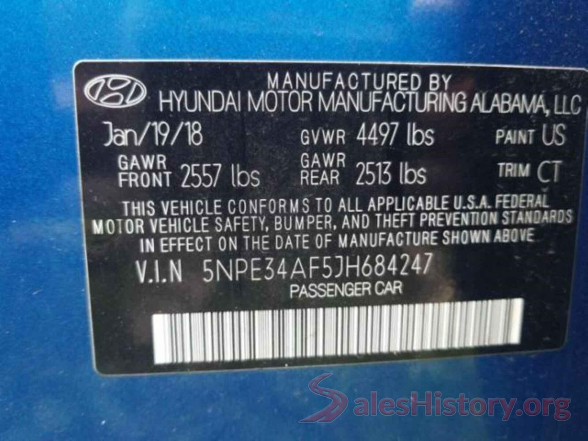 5NPE34AF5JH684247 2018 HYUNDAI SONATA