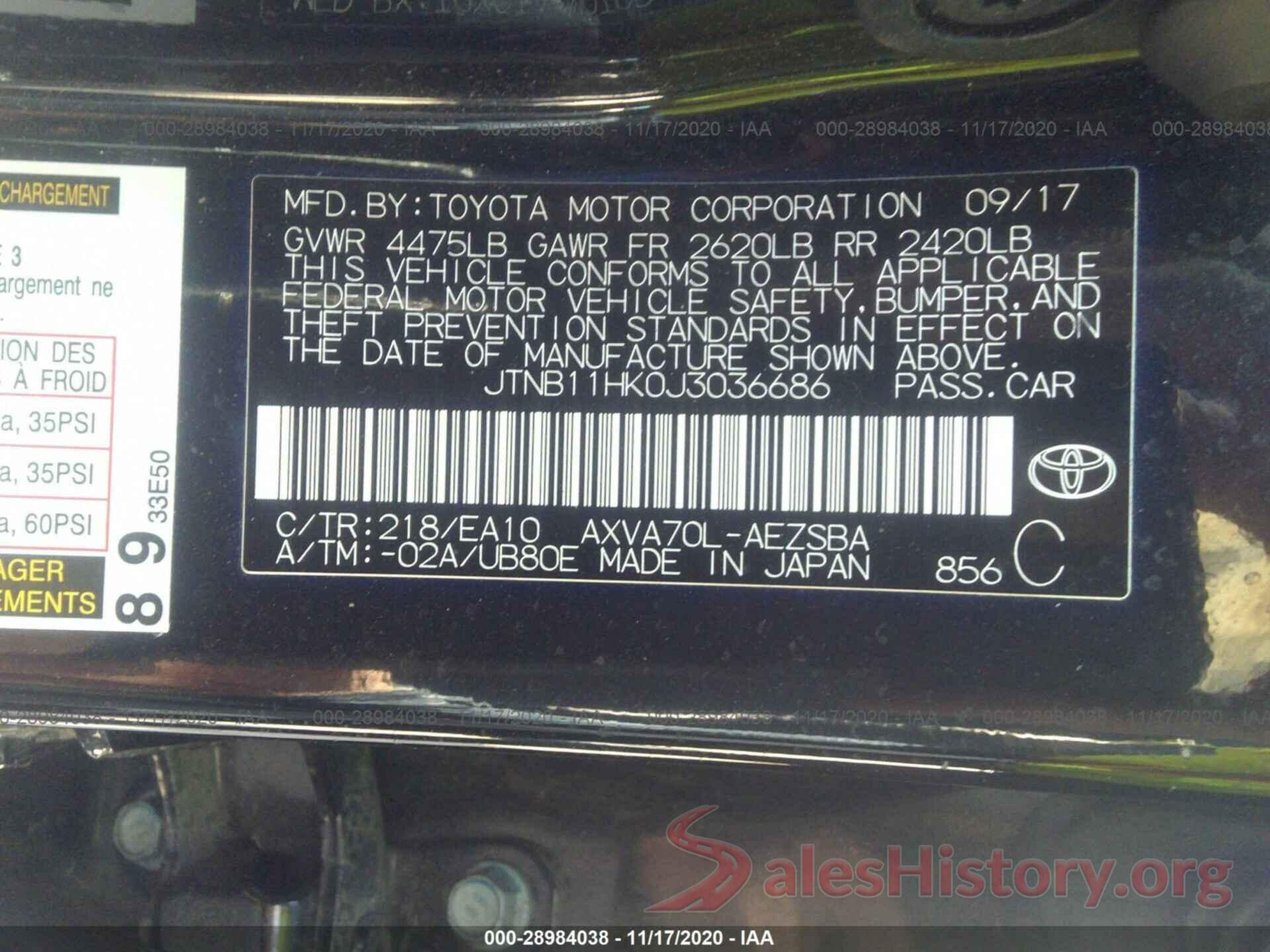 JTNB11HK0J3036686 2018 TOYOTA CAMRY