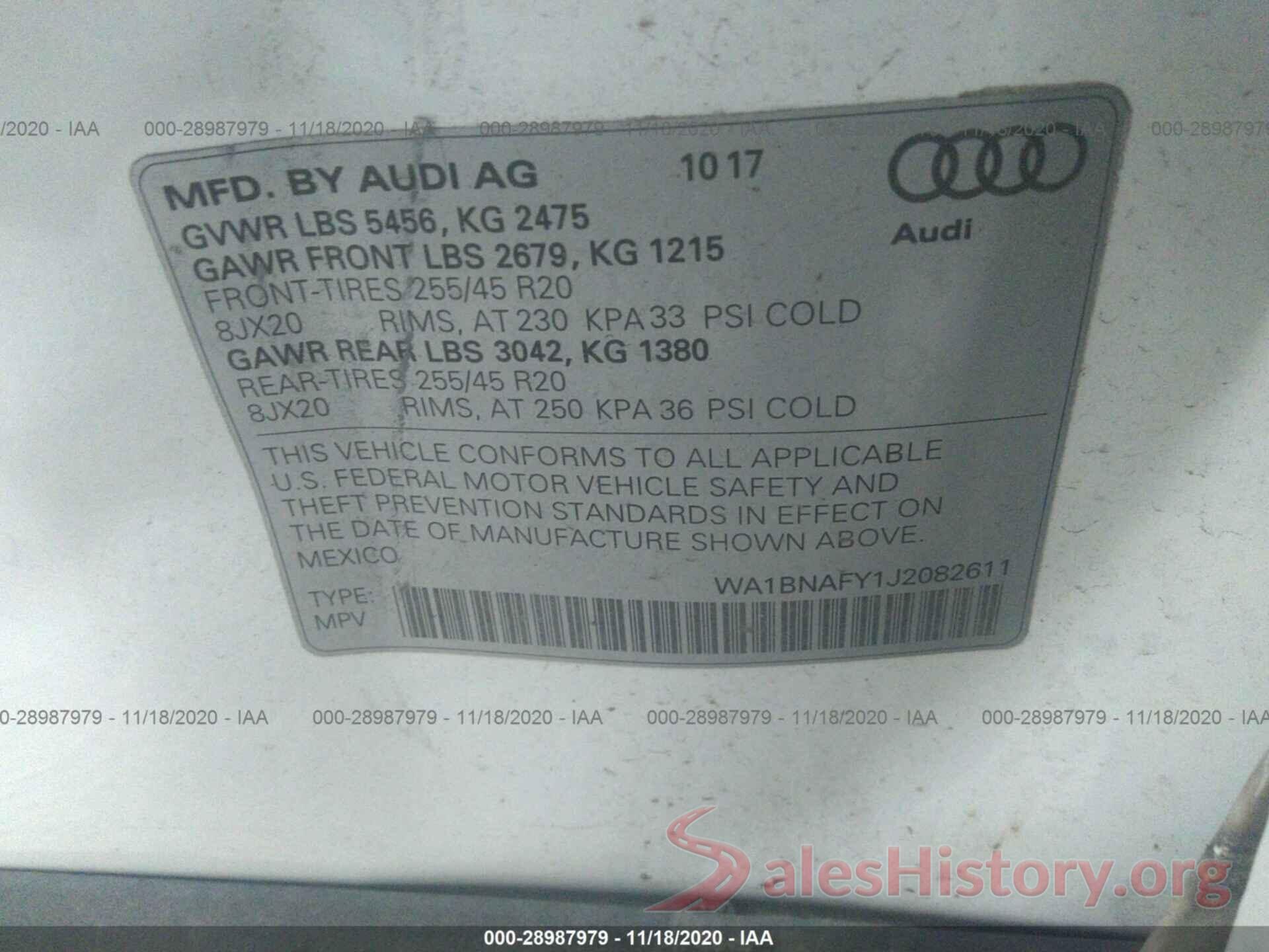 WA1BNAFY1J2082611 2018 AUDI Q5