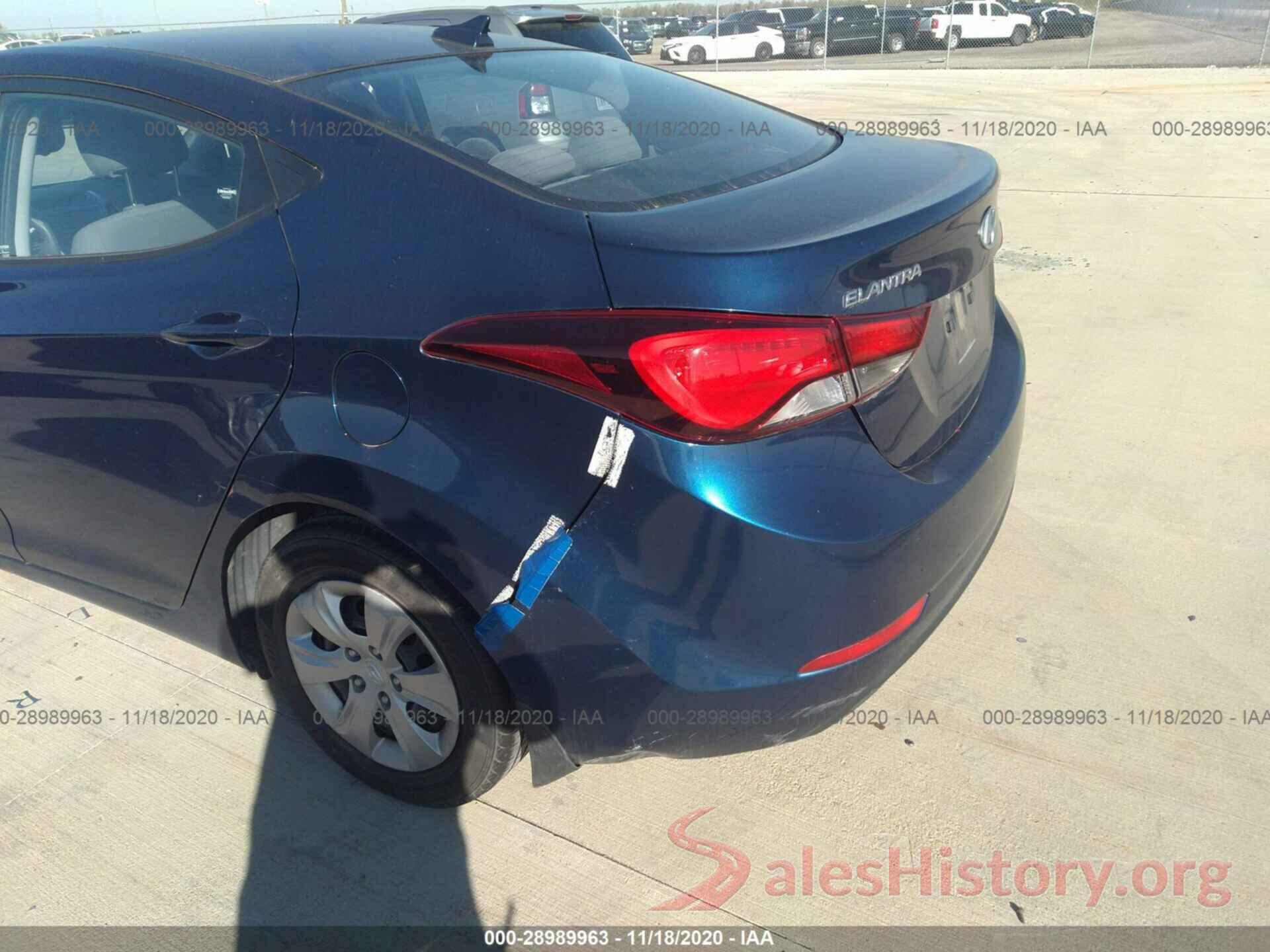 5NPDH4AE7GH682951 2016 HYUNDAI ELANTRA