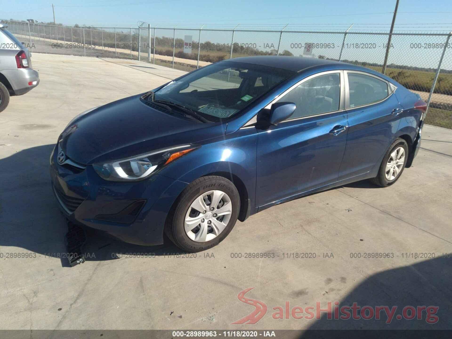 5NPDH4AE7GH682951 2016 HYUNDAI ELANTRA