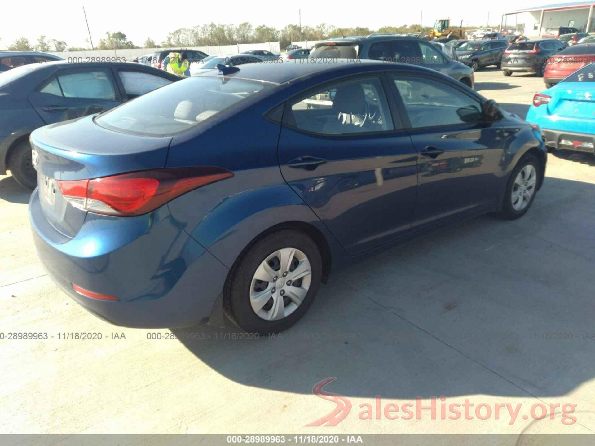 5NPDH4AE7GH682951 2016 HYUNDAI ELANTRA