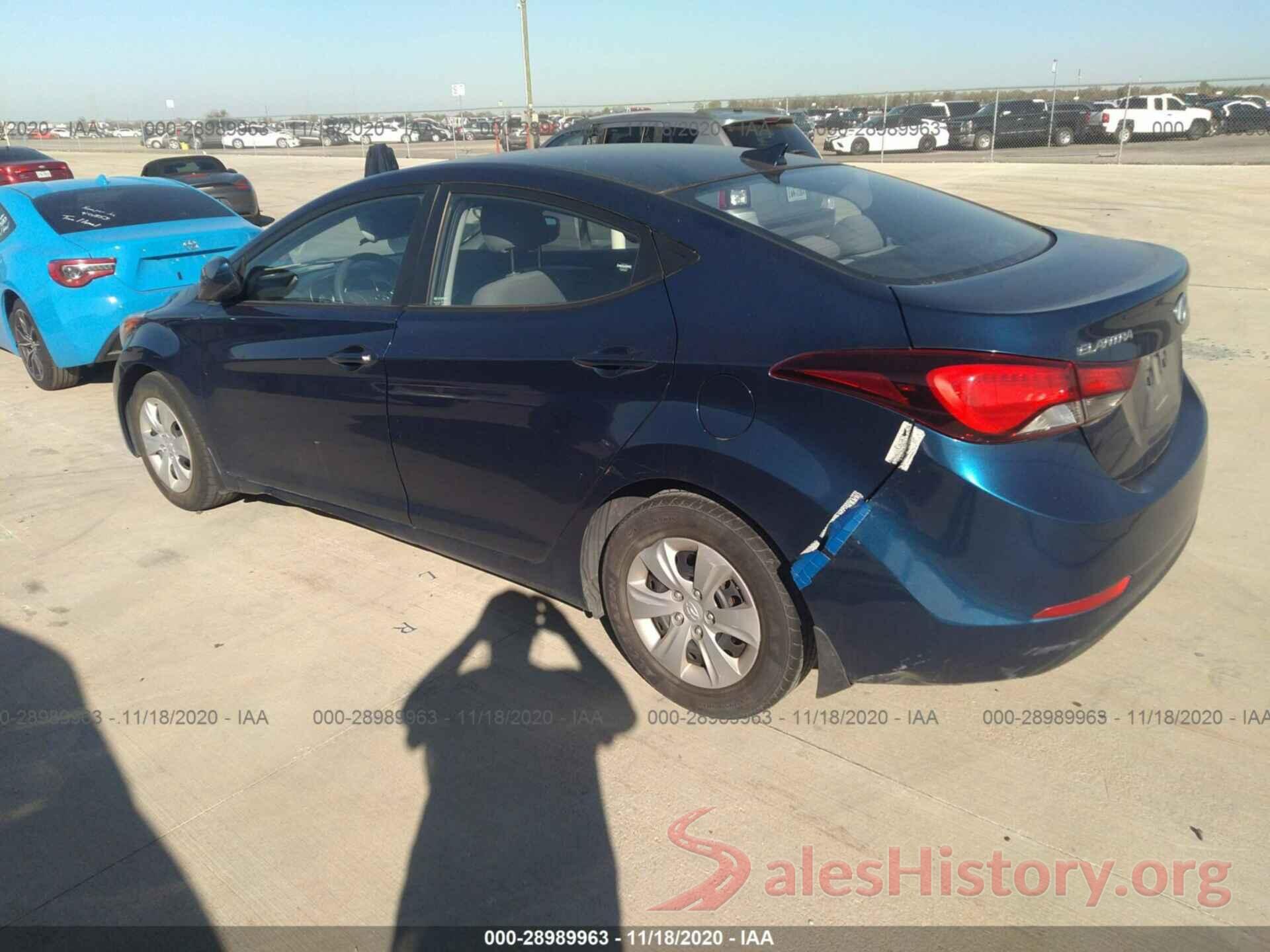 5NPDH4AE7GH682951 2016 HYUNDAI ELANTRA