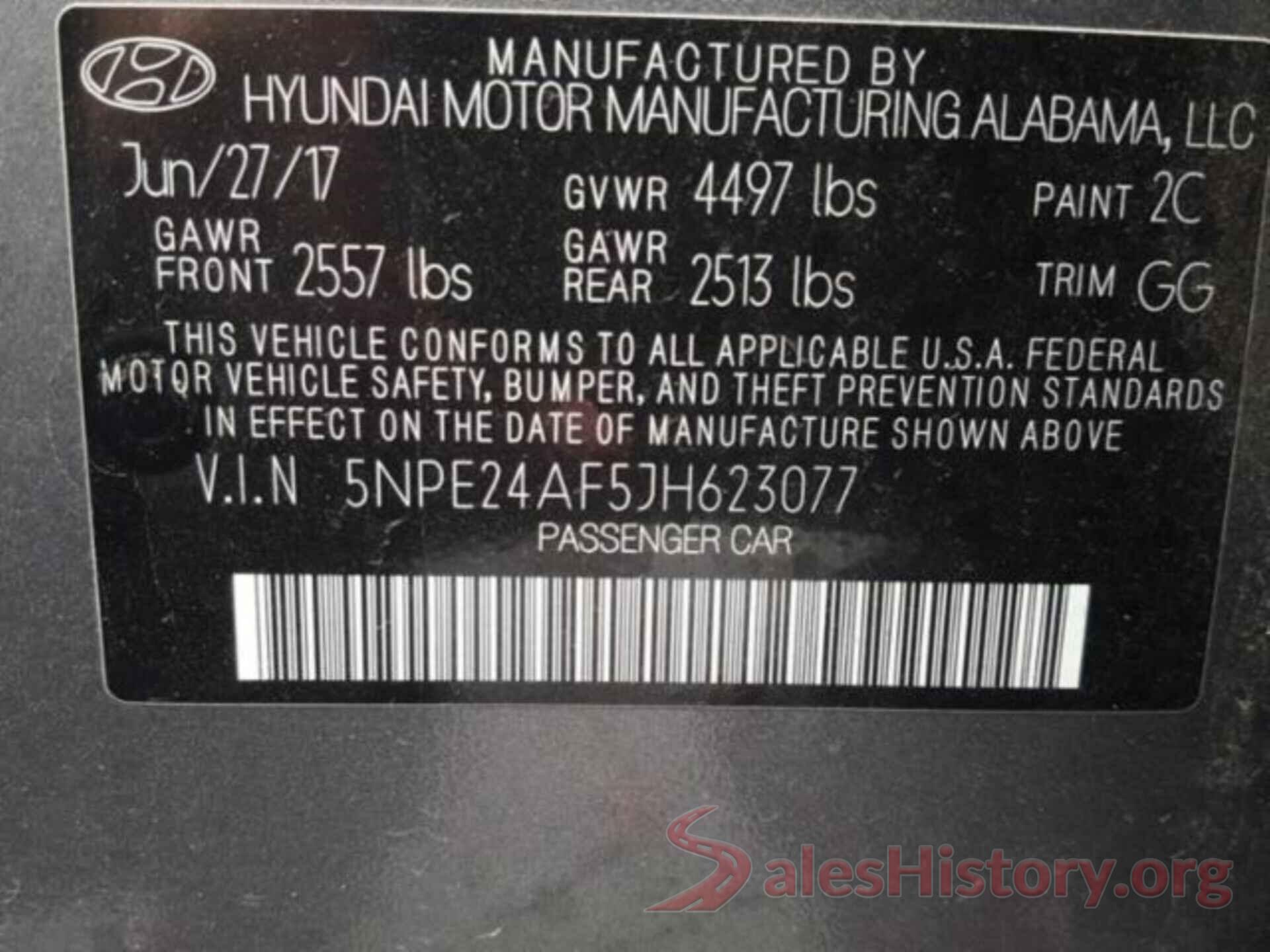 5NPE24AF5JH623077 2018 HYUNDAI SONATA