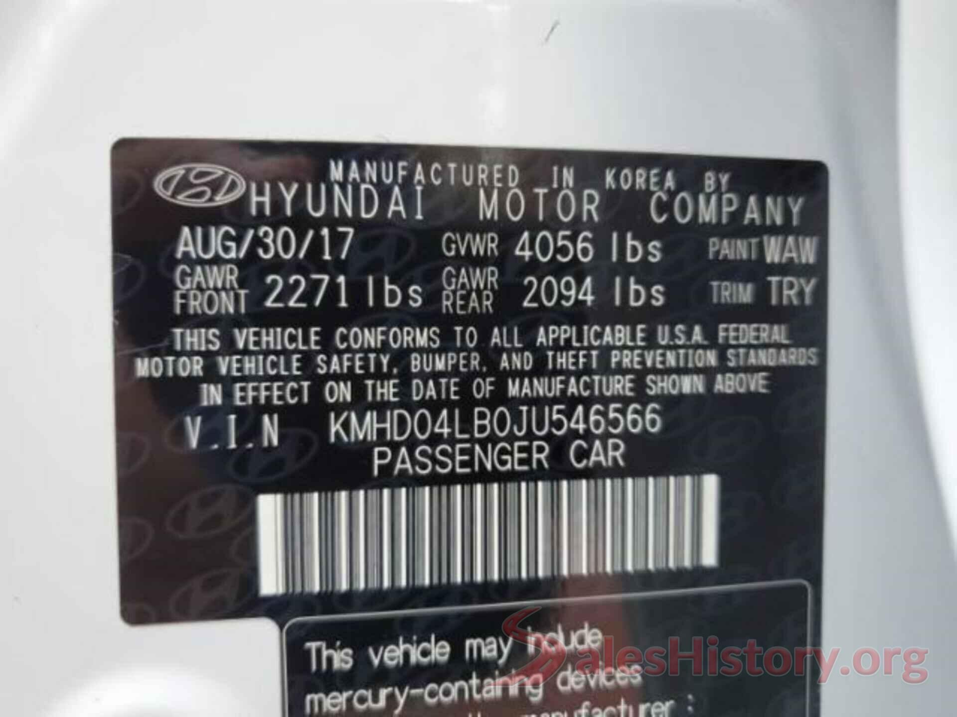 KMHD04LB0JU546566 2018 HYUNDAI ELANTRA