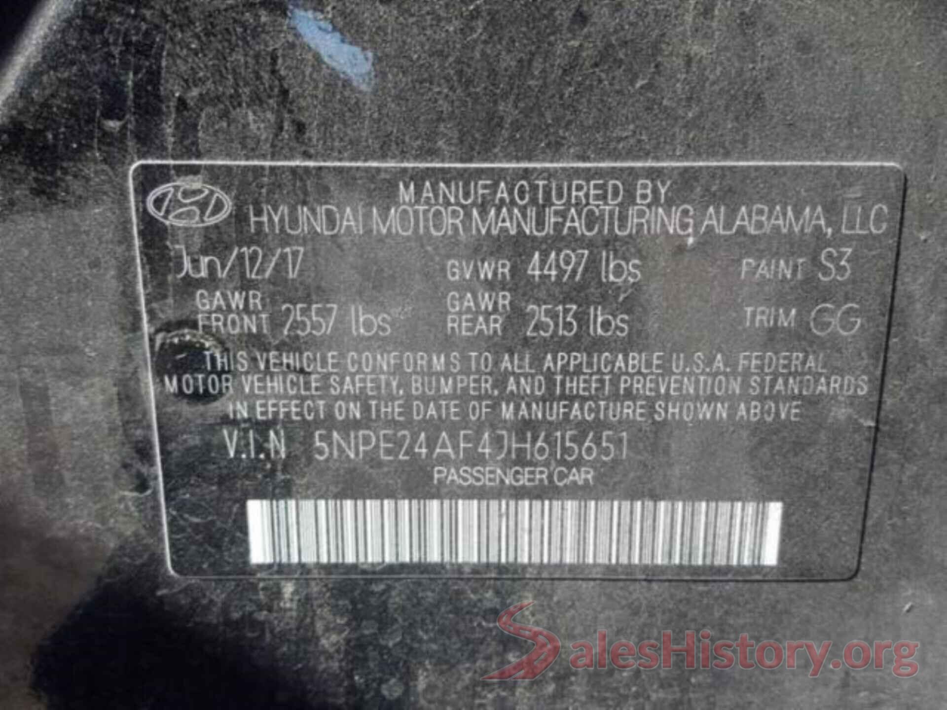 5NPE24AF4JH615651 2018 HYUNDAI SONATA