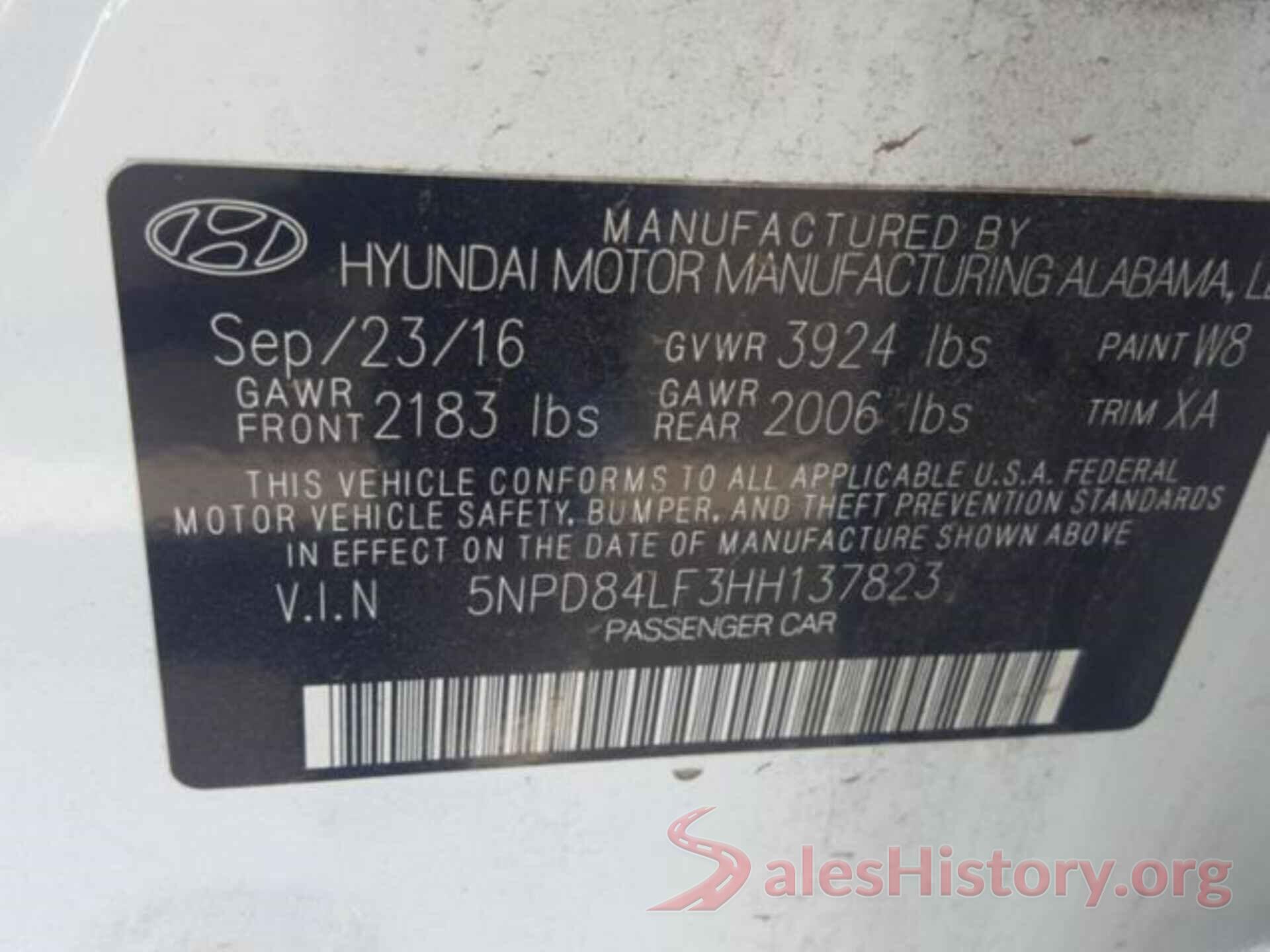 5NPD84LF3HH137823 2017 HYUNDAI ELANTRA