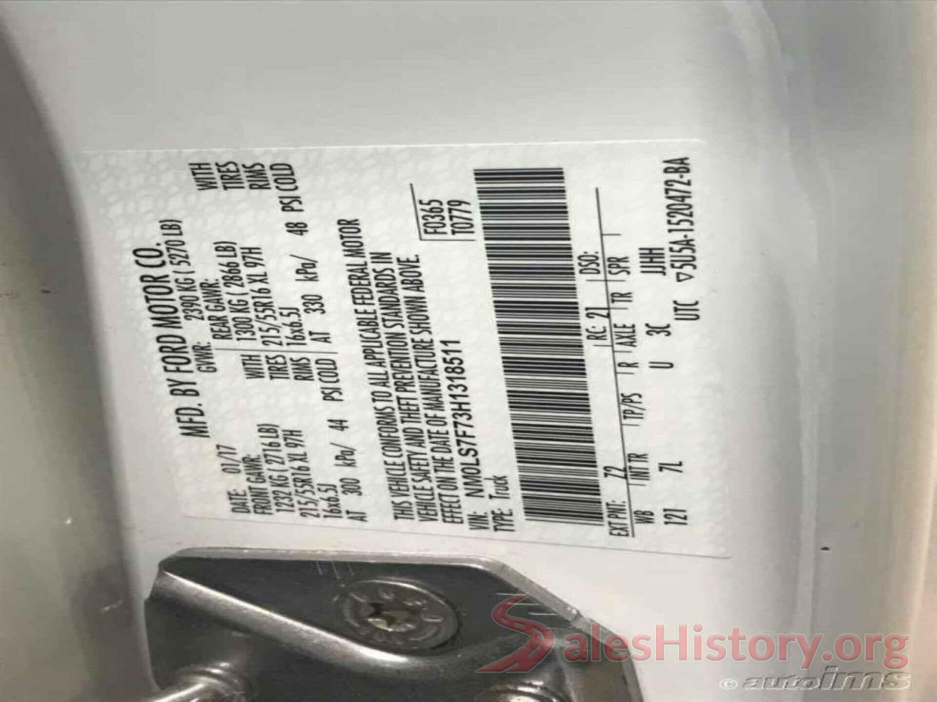 NM0LS7F73H1318511 2017 FORD TRANSIT CONNECT VAN