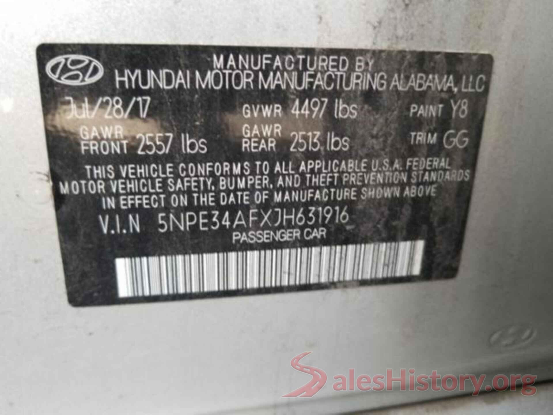 5NPE34AFXJH631916 2018 HYUNDAI SONATA