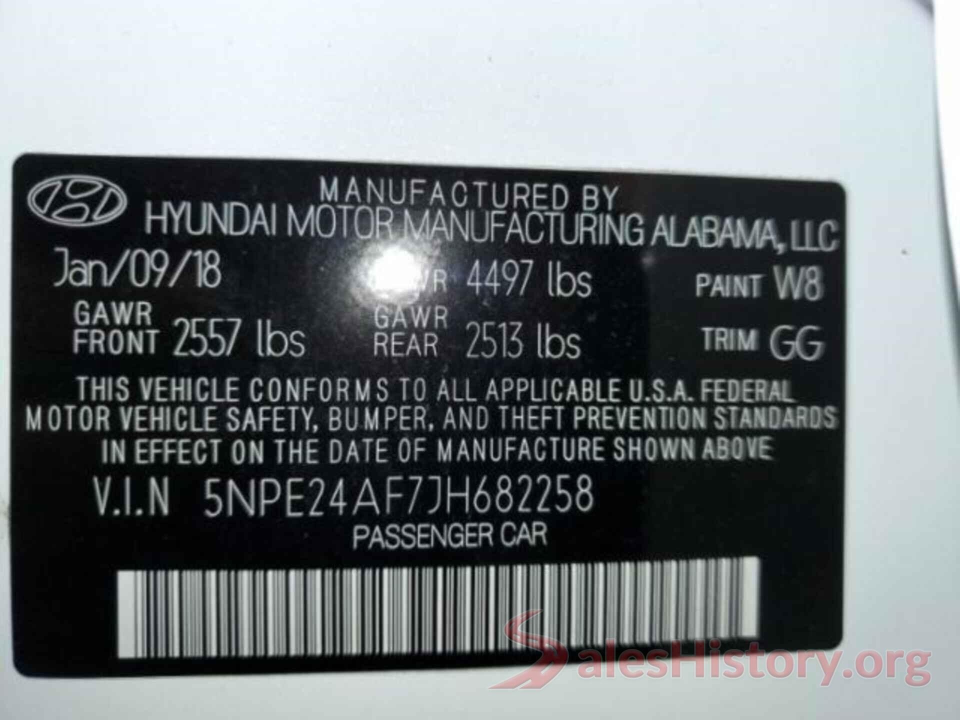 5NPE24AF7JH682258 2018 HYUNDAI SONATA