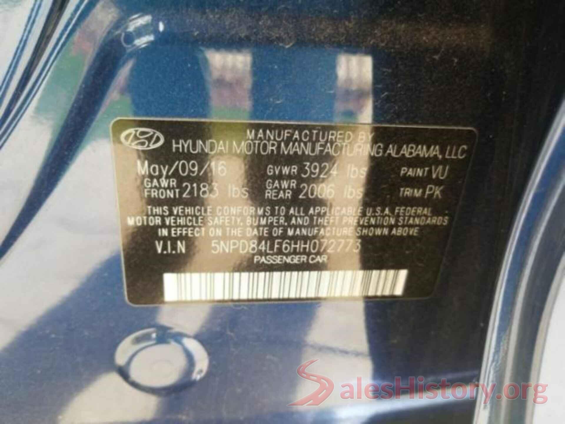 5NPD84LF6HH072773 2017 HYUNDAI ELANTRA