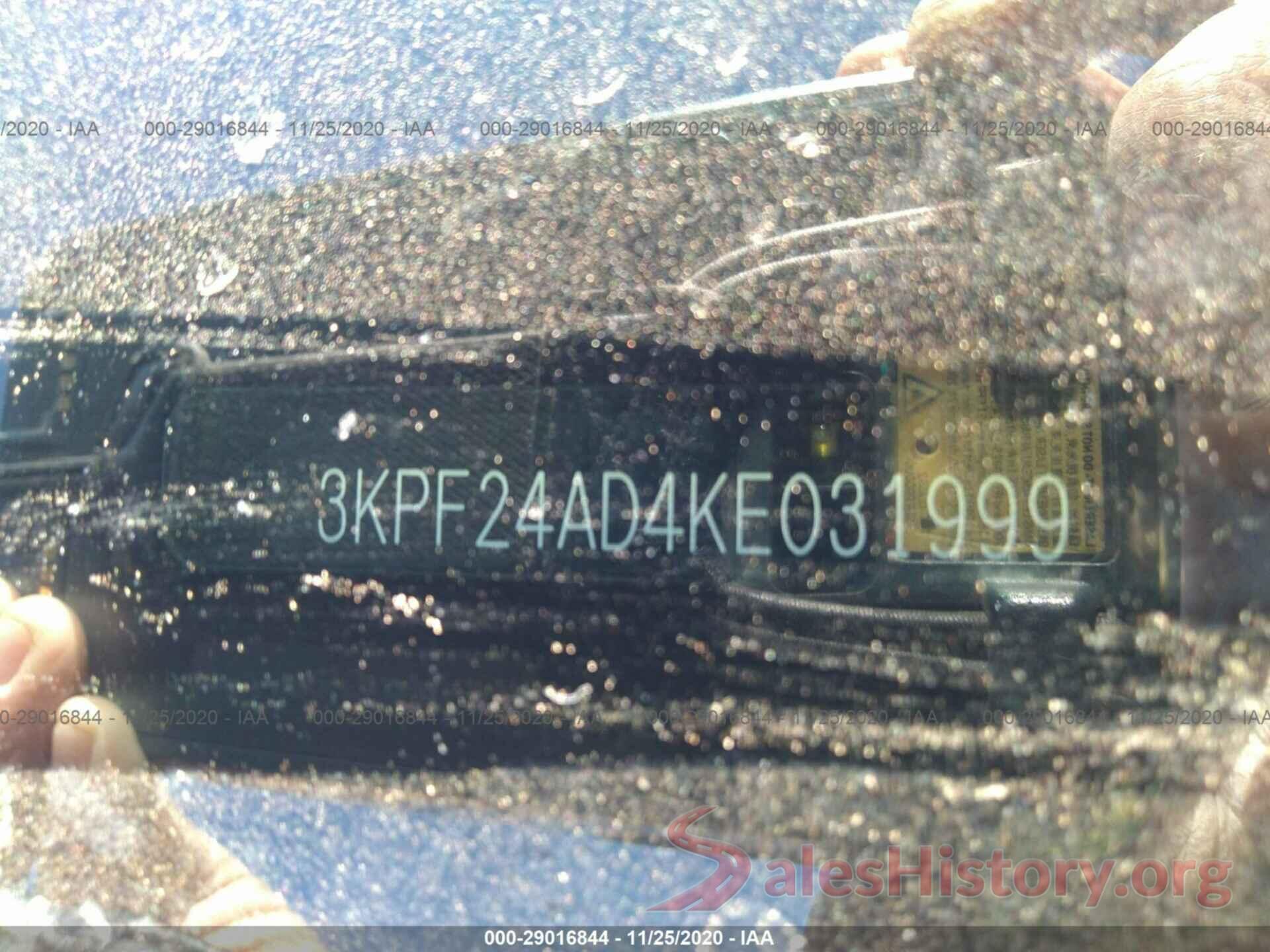 3KPF24AD4KE031999 2019 KIA FORTE