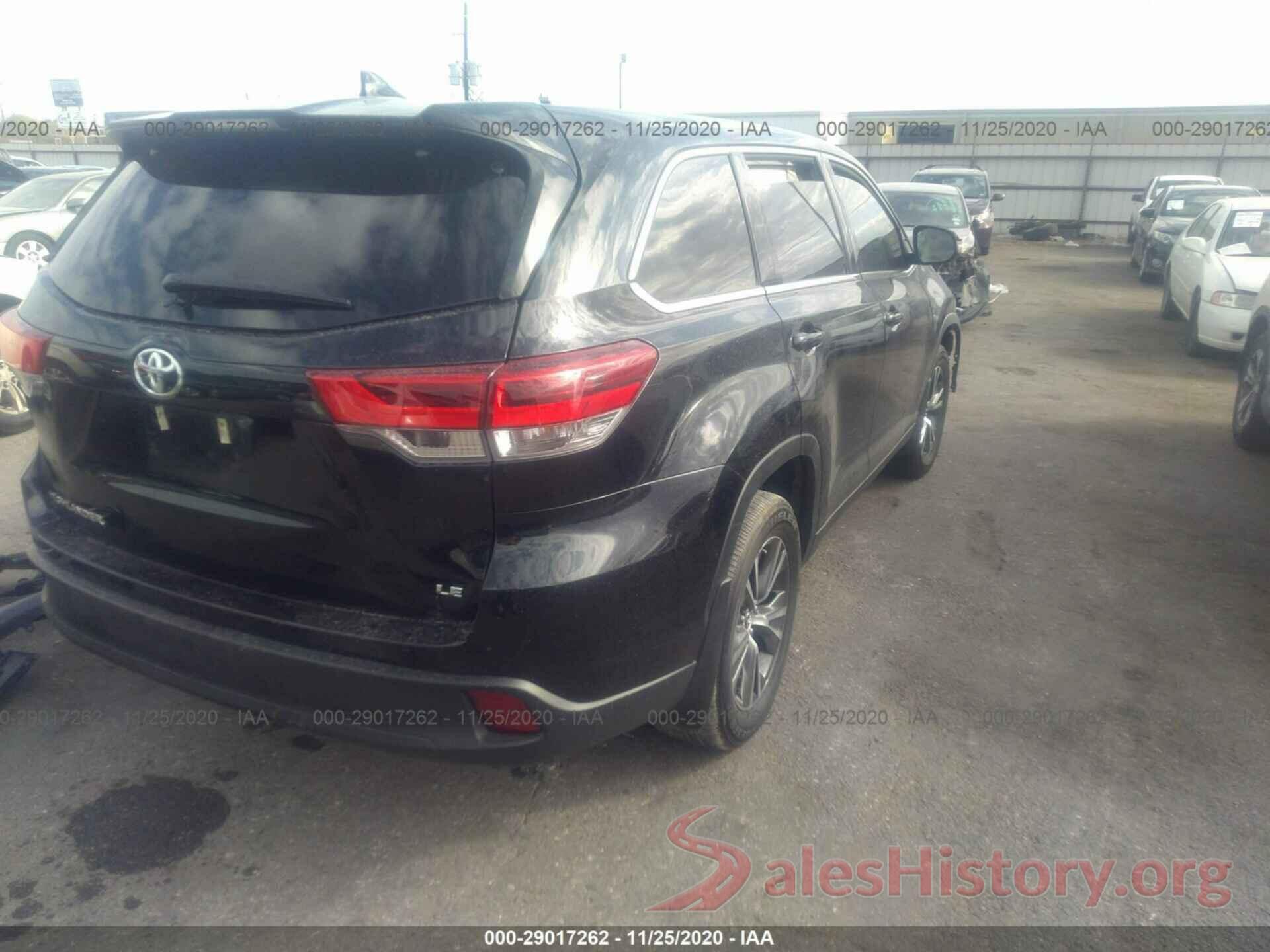 5TDZZRFH6KS292767 2019 TOYOTA HIGHLANDER