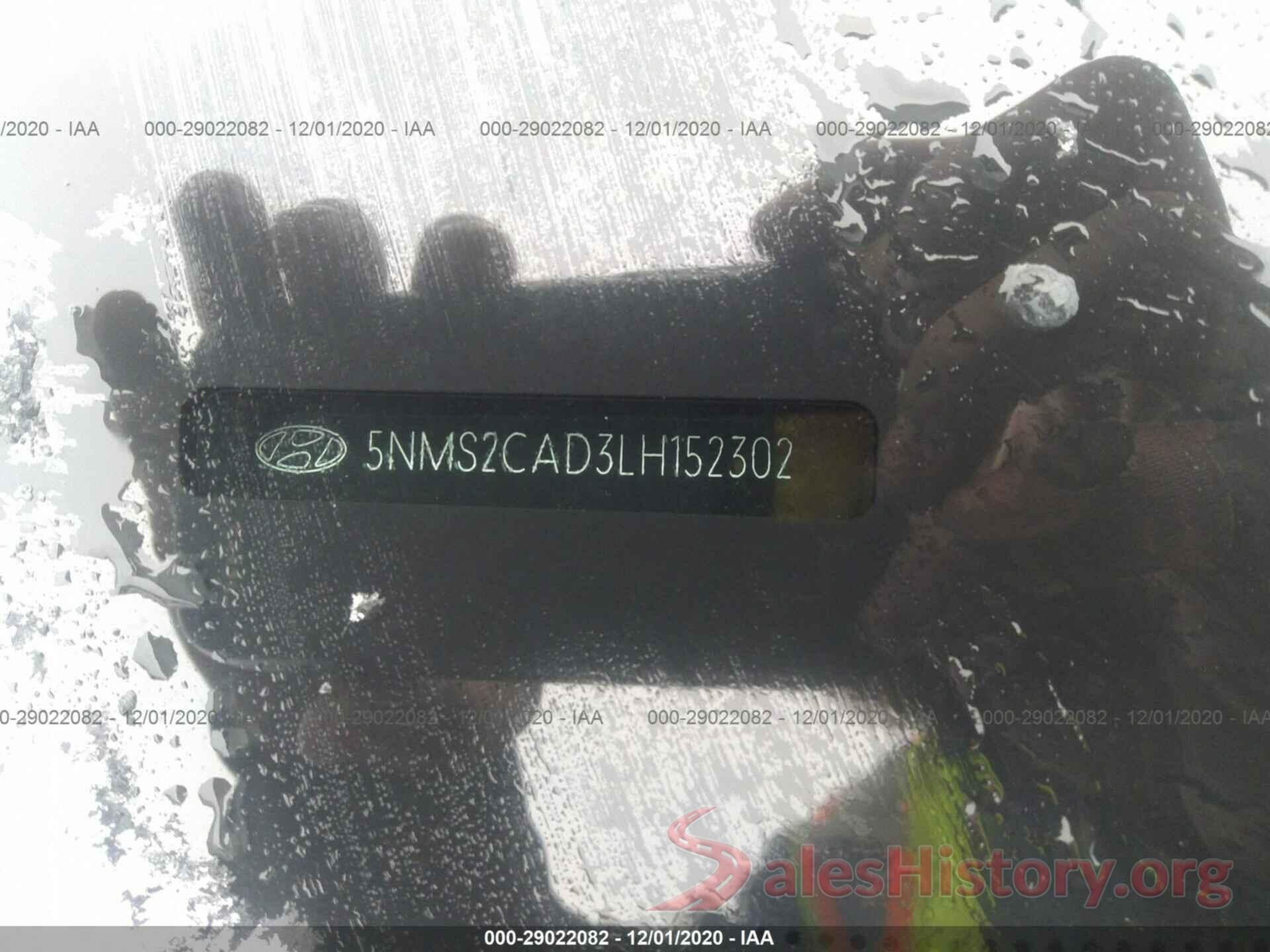 5NMS2CAD3LH152302 2020 HYUNDAI SANTA FE