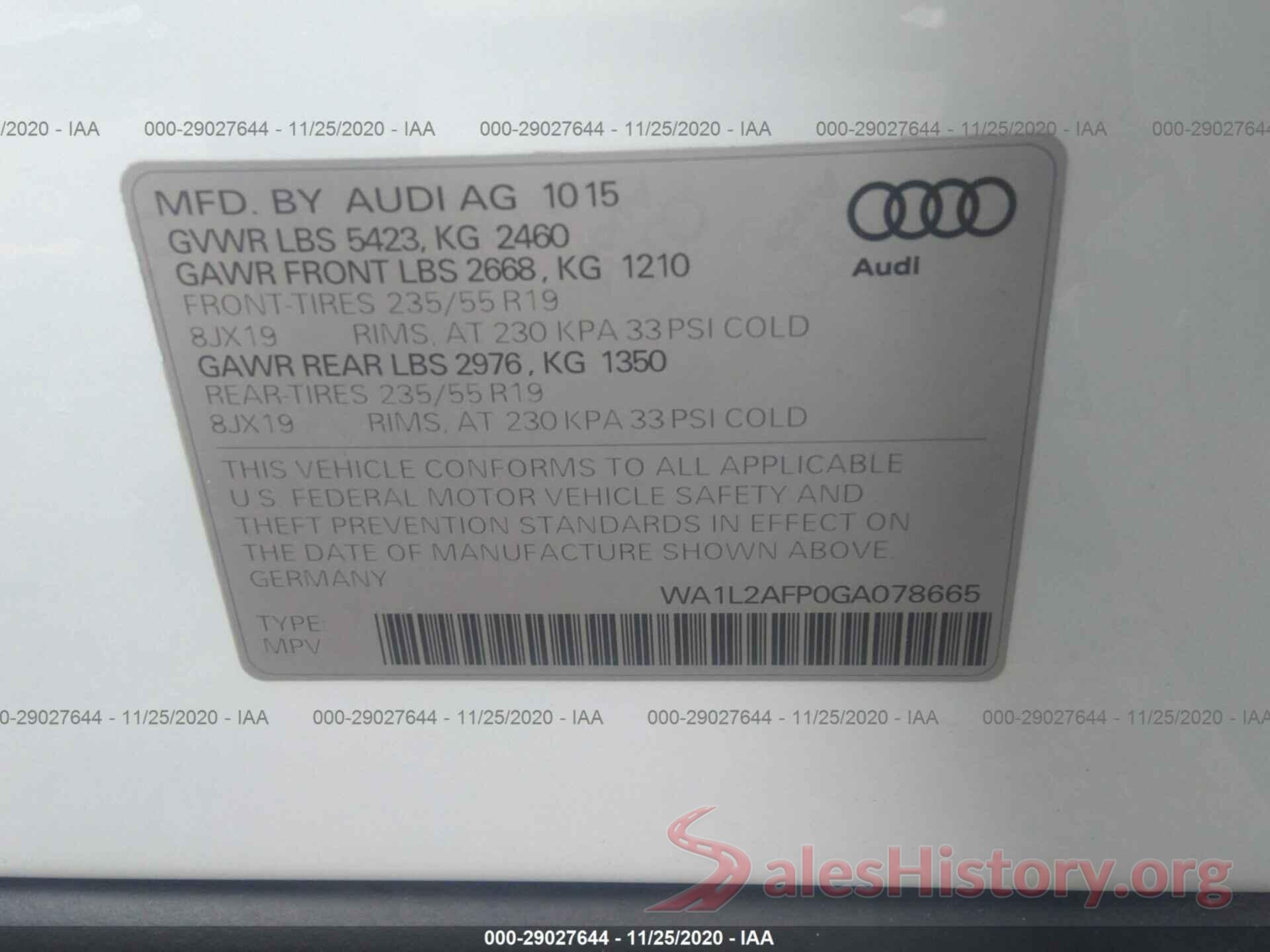 WA1L2AFP0GA078665 2016 AUDI Q5