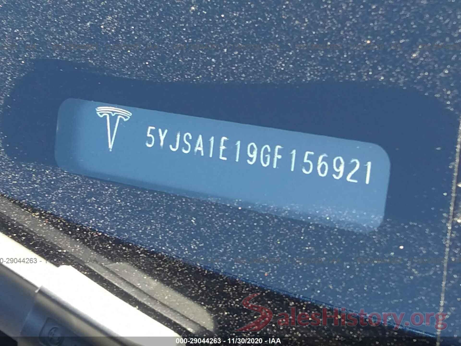 5YJSA1E19GF156921 2016 TESLA MODEL S