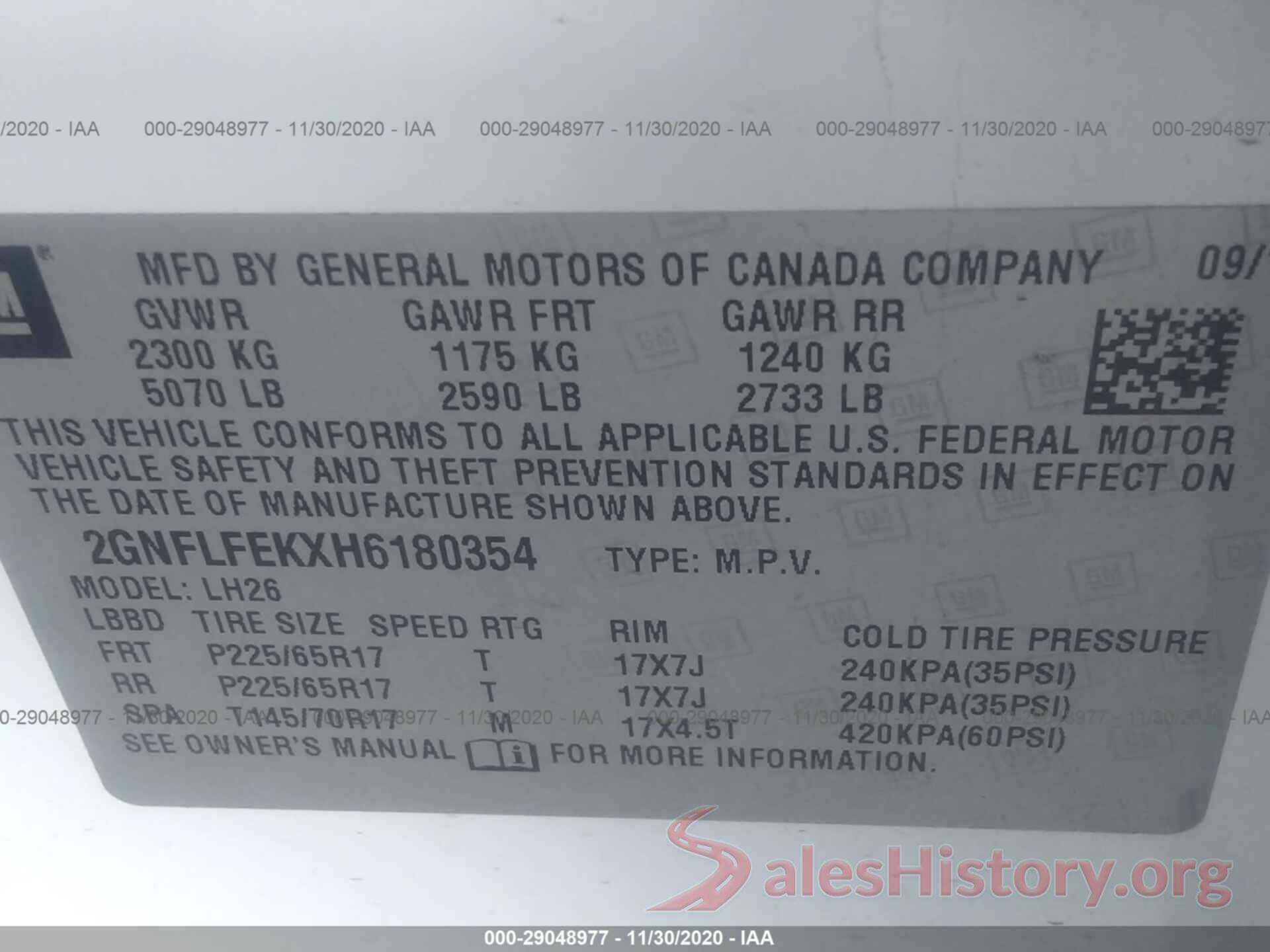 2GNFLFEKXH6180354 2017 CHEVROLET EQUINOX