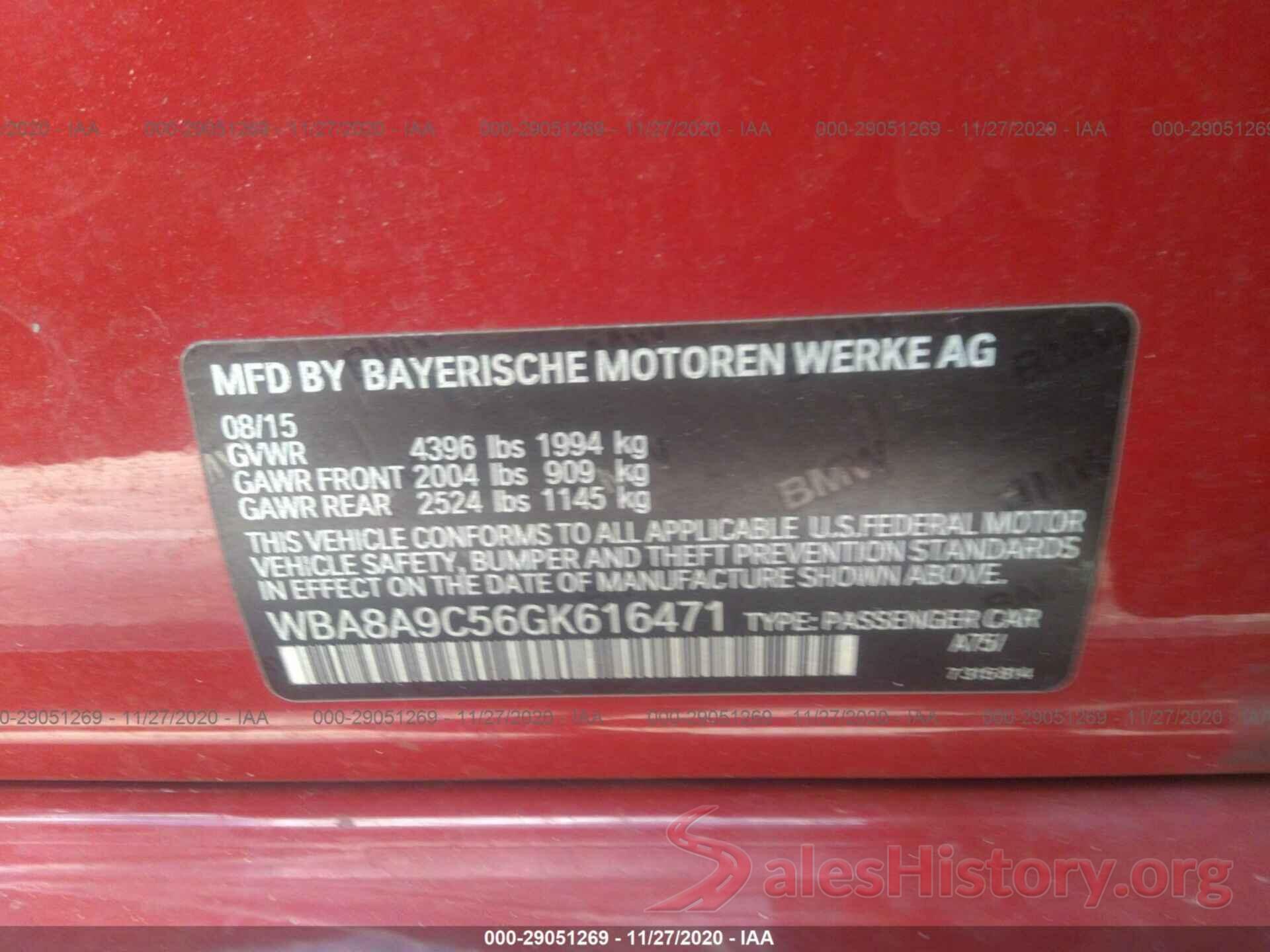 WBA8A9C56GK616471 2016 BMW 3 SERIES