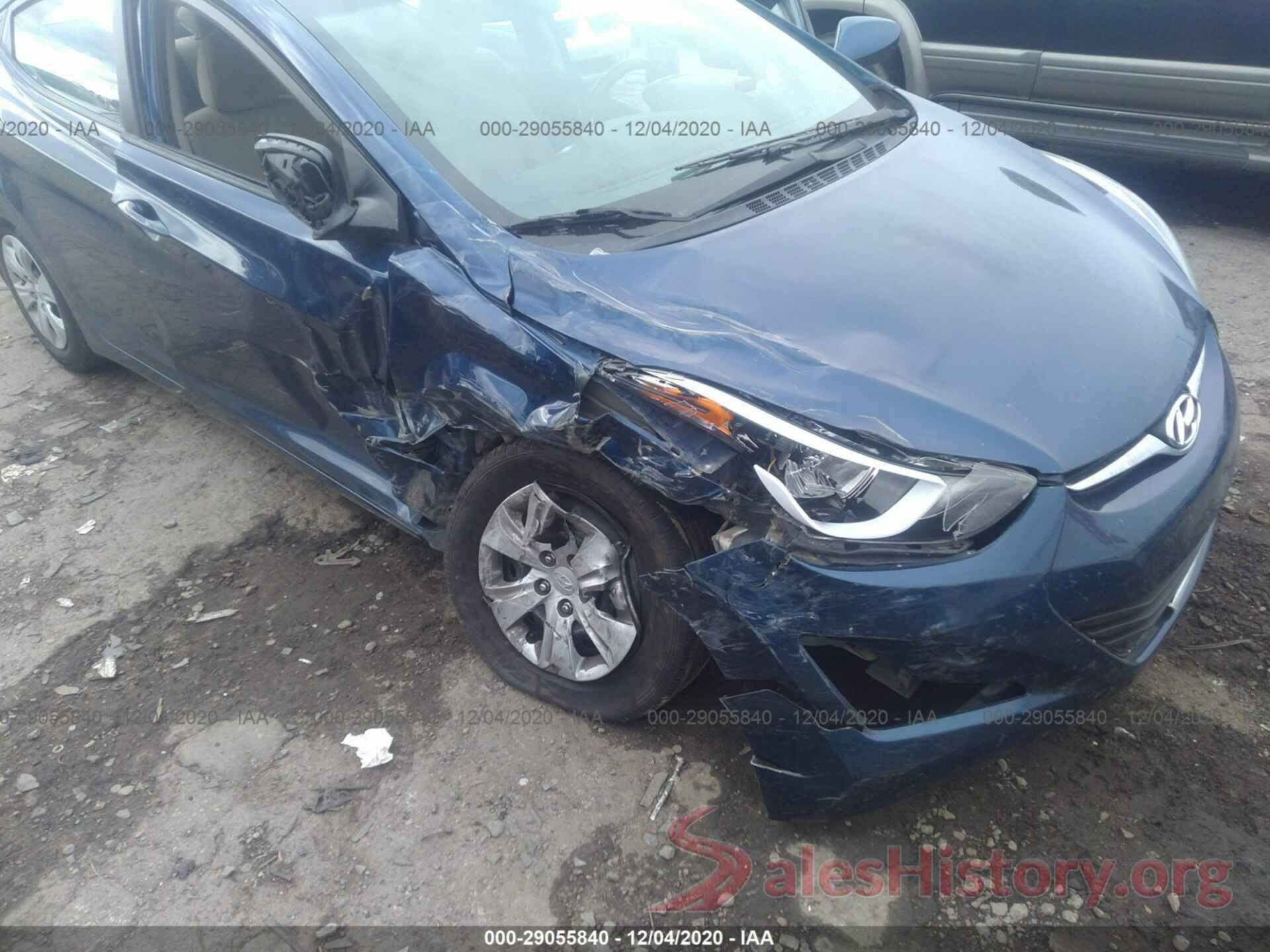 5NPDH4AEXGH761109 2016 HYUNDAI ELANTRA