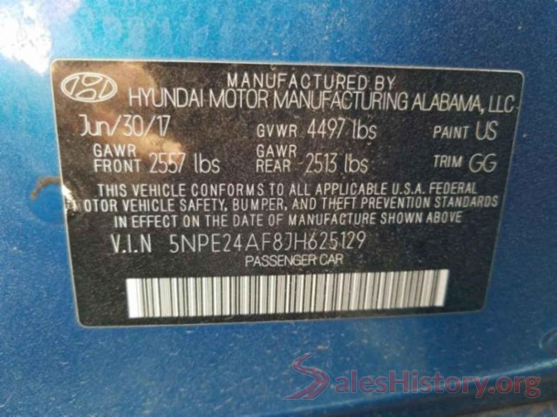 5NPE24AF8JH625129 2018 HYUNDAI SONATA