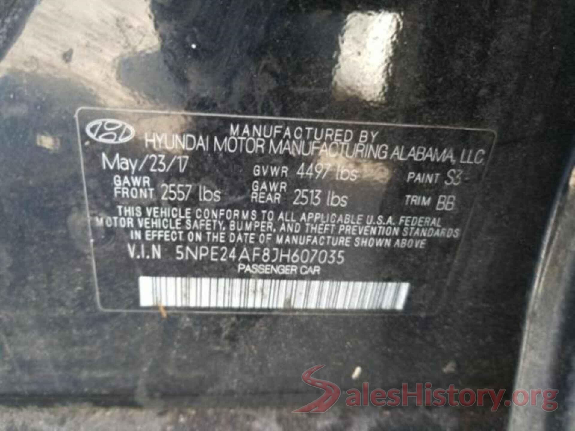 5NPE24AF8JH607035 2018 HYUNDAI SONATA