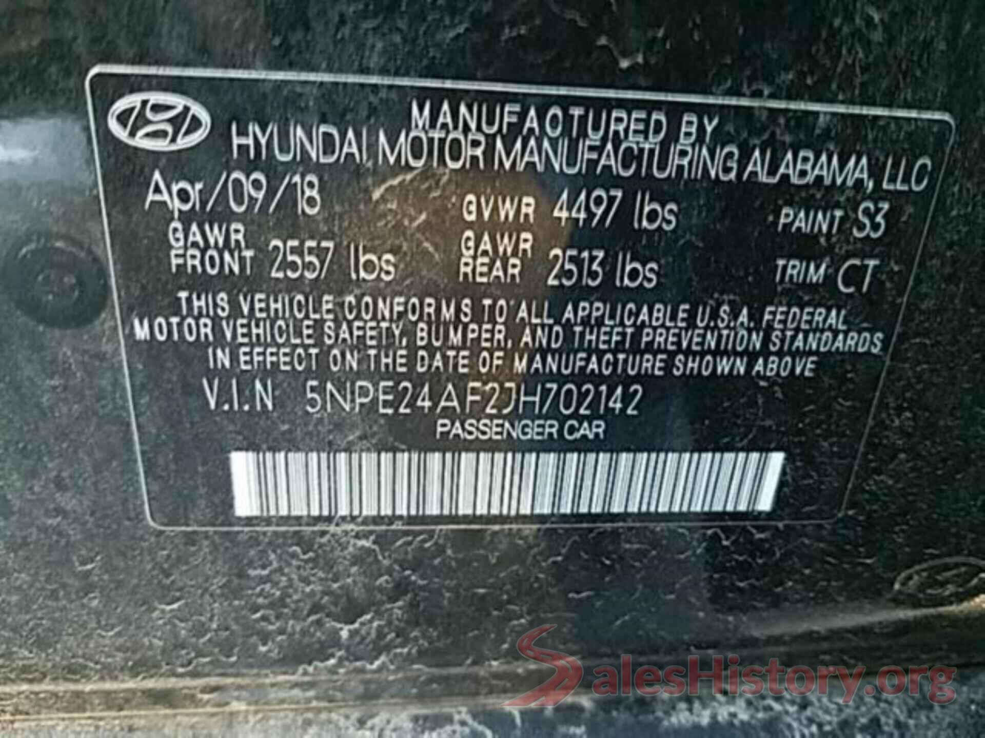 5NPE24AF2JH702142 2018 HYUNDAI SONATA