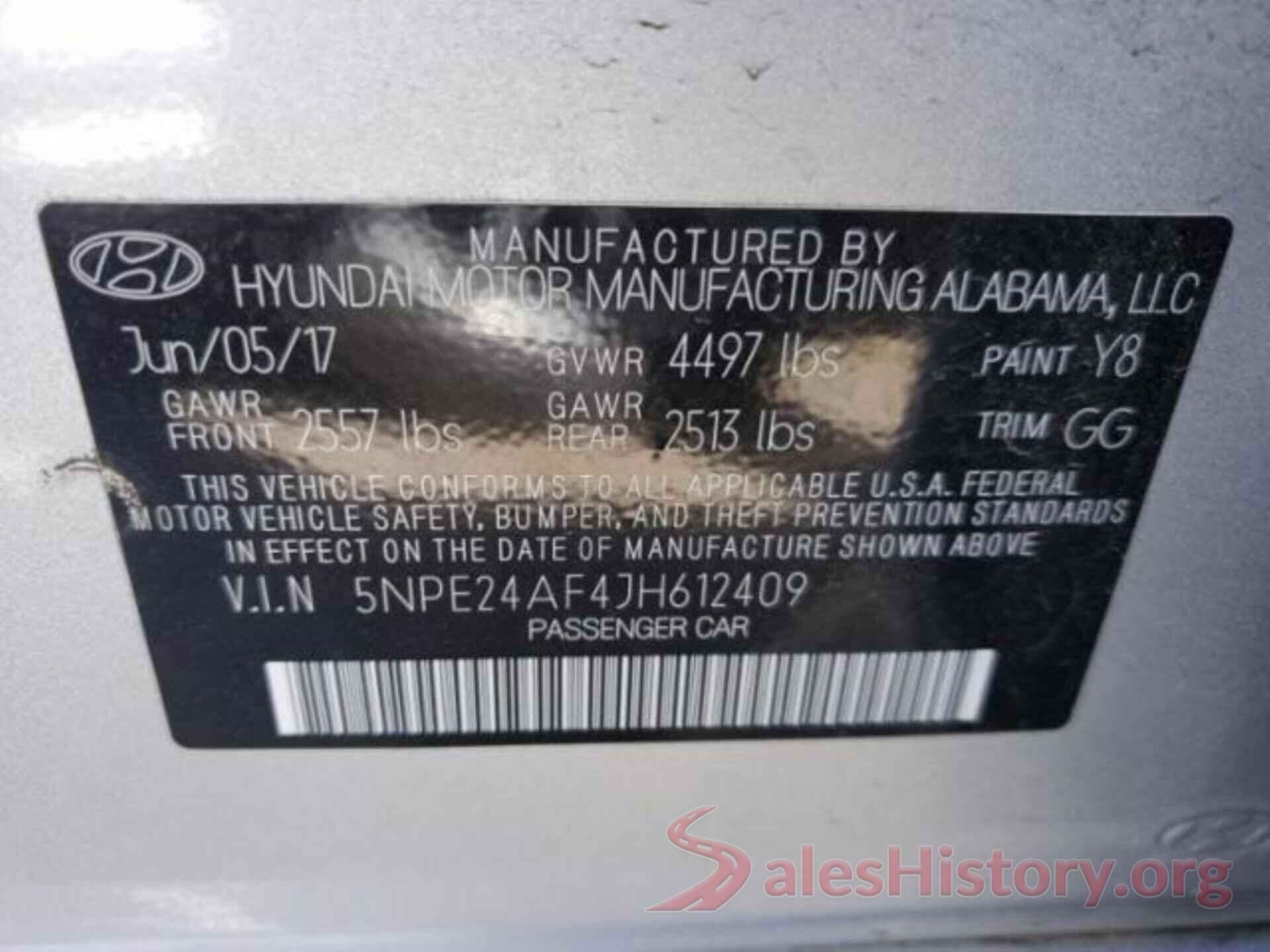 5NPE24AF4JH612409 2018 HYUNDAI SONATA