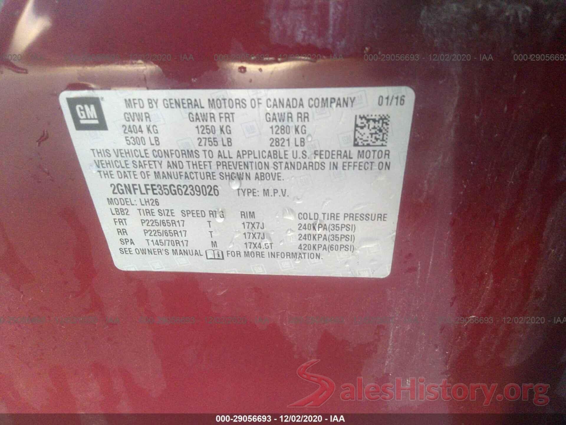 2GNFLFE35G6239026 2016 CHEVROLET EQUINOX