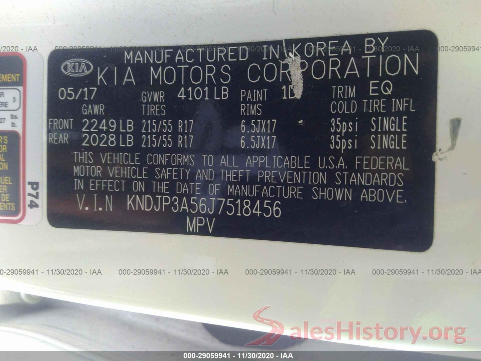 KNDJP3A56J7518456 2018 KIA SOUL