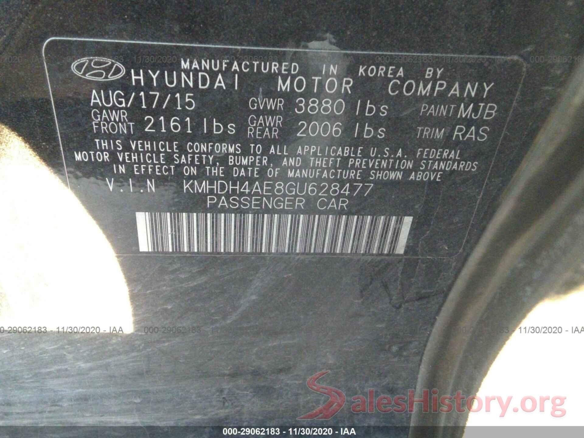 KMHDH4AE8GU628477 2016 HYUNDAI ELANTRA