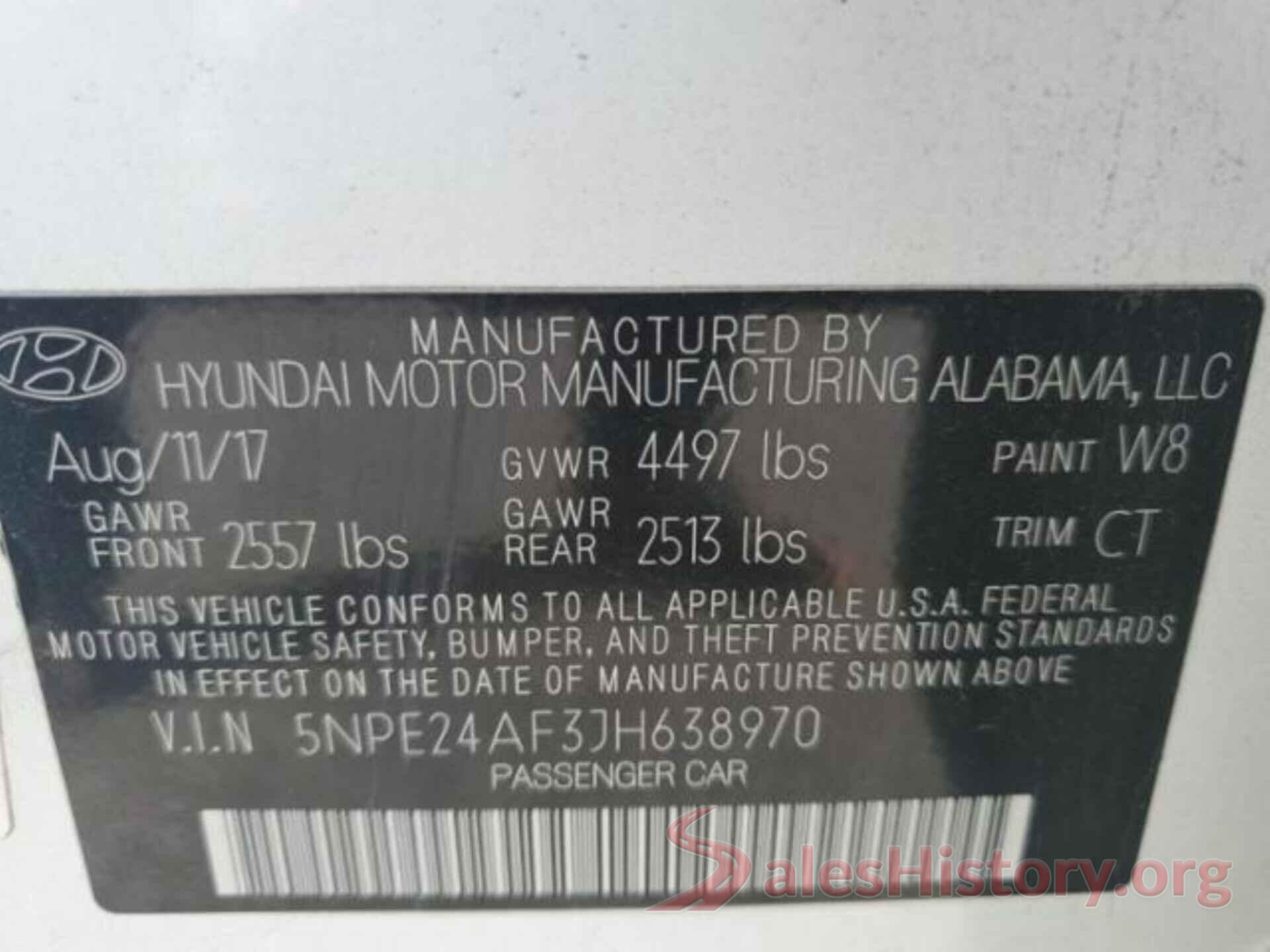 5NPE24AF3JH638970 2018 HYUNDAI SONATA