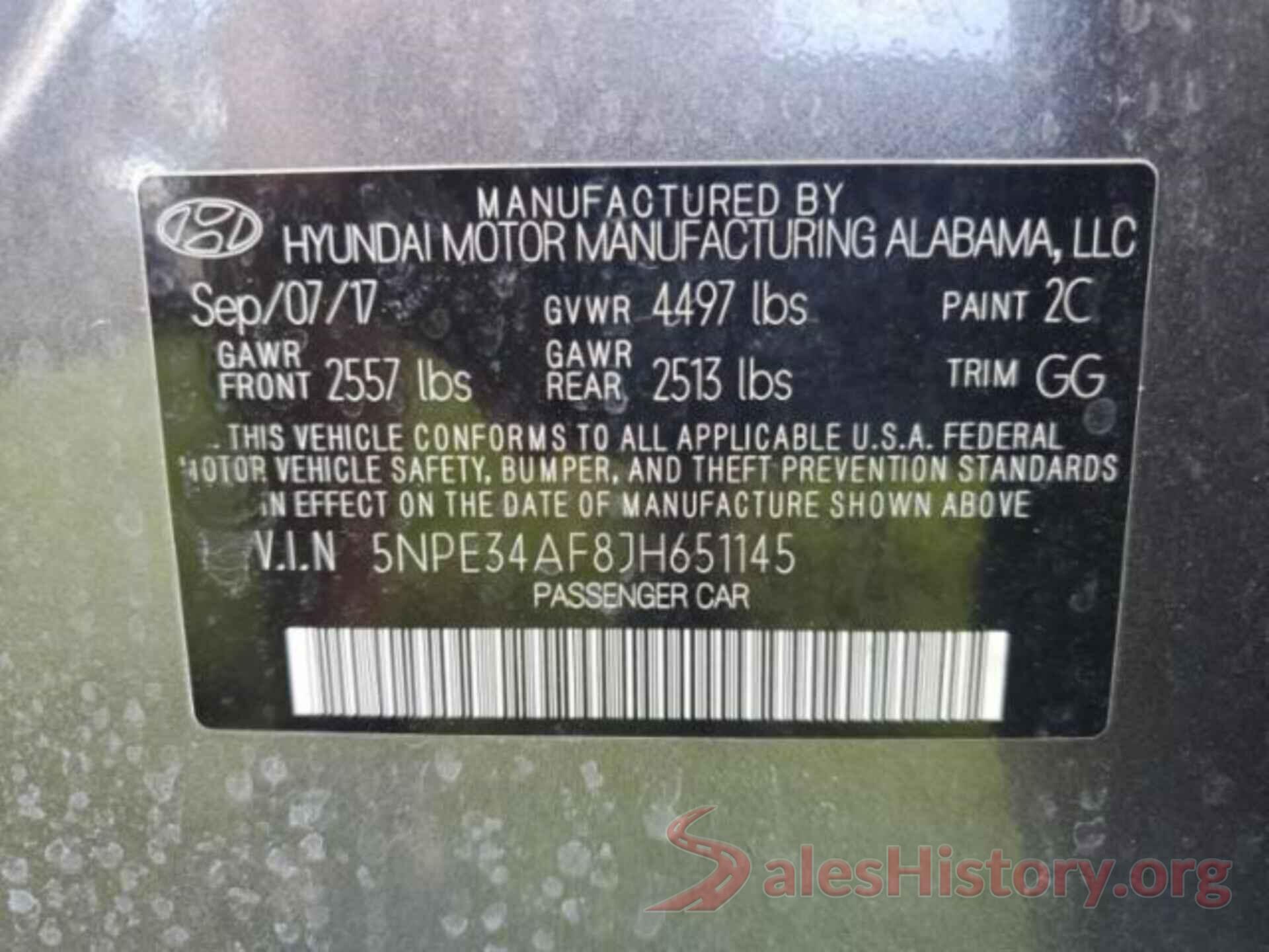 5NPE34AF8JH651145 2018 HYUNDAI SONATA