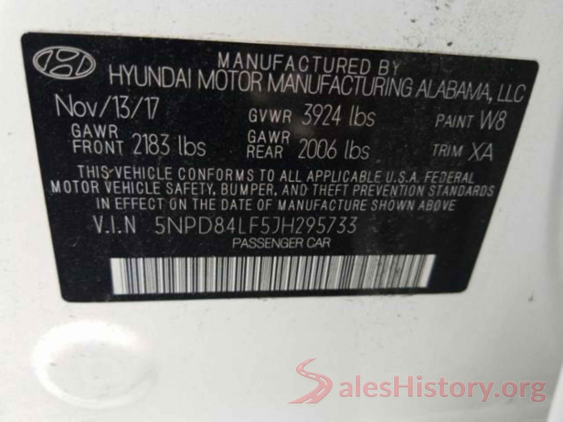 5NPD84LF5JH295733 2018 HYUNDAI ELANTRA