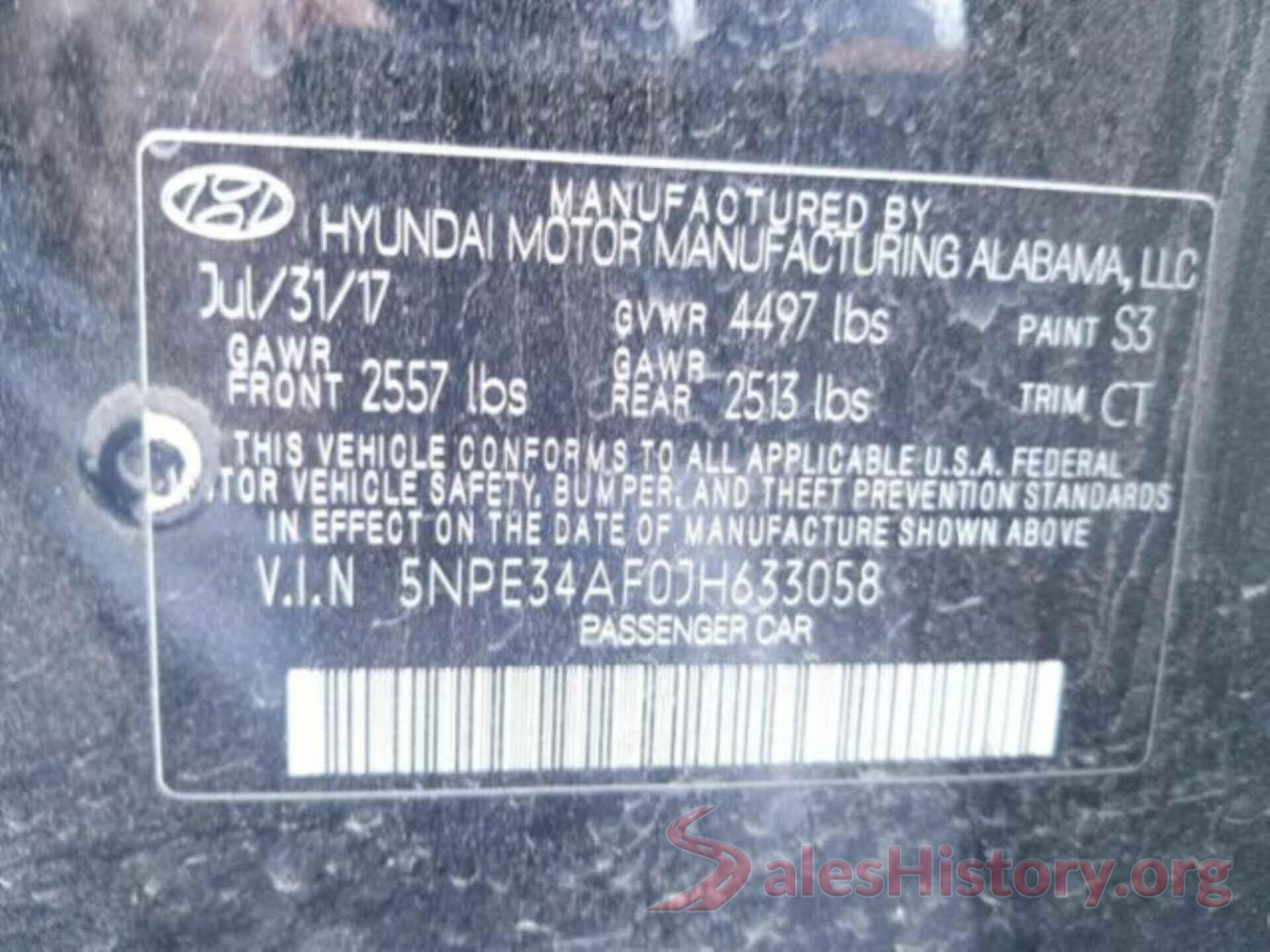 5NPE34AF0JH633058 2018 HYUNDAI SONATA