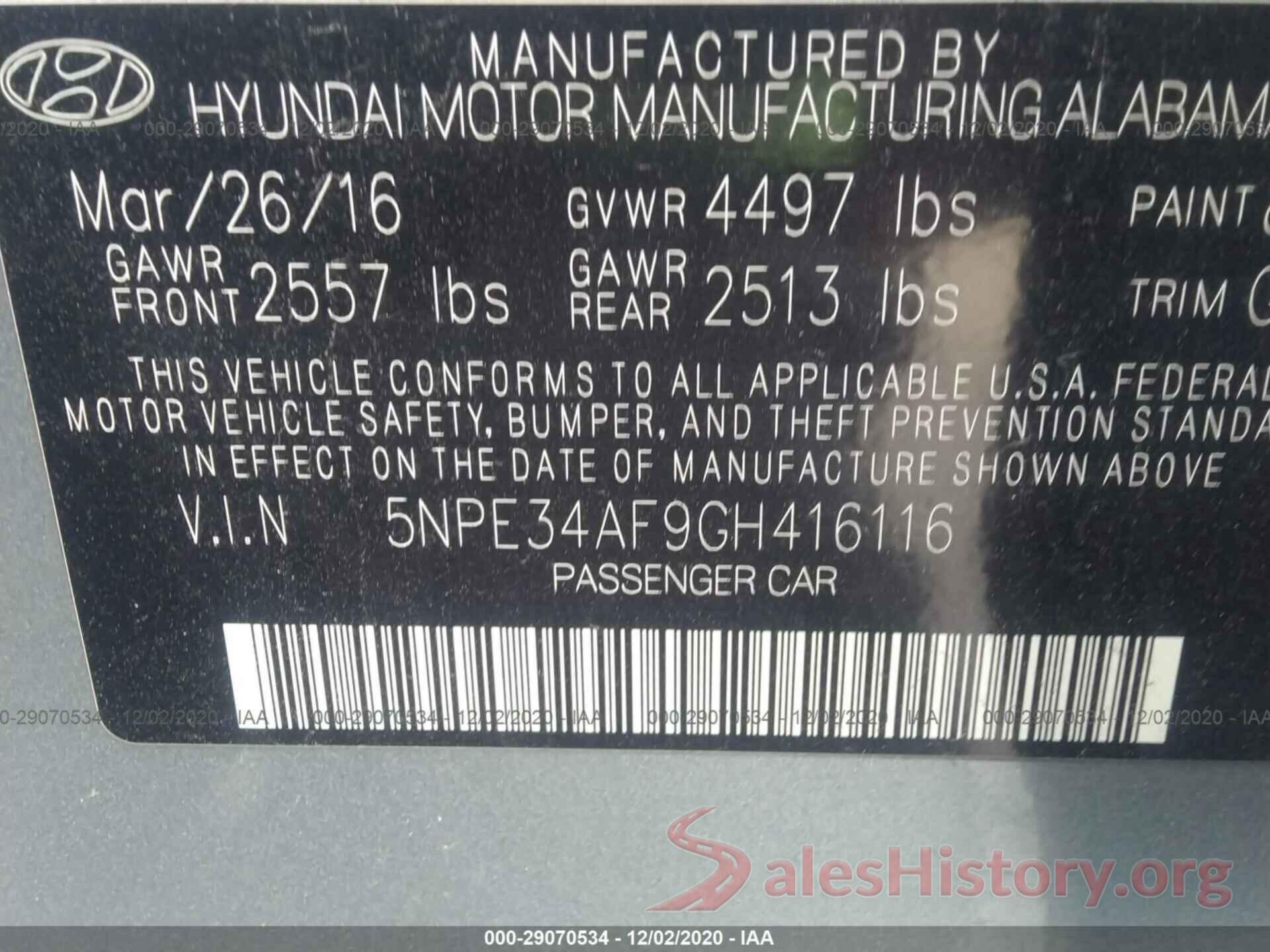 5NPE34AF9GH416116 2016 HYUNDAI SONATA