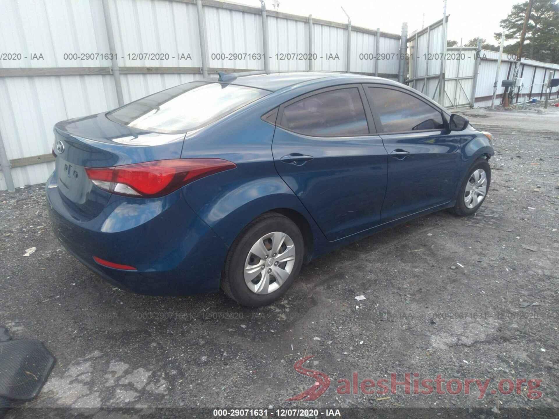 KMHDH4AE2GU570401 2016 HYUNDAI ELANTRA