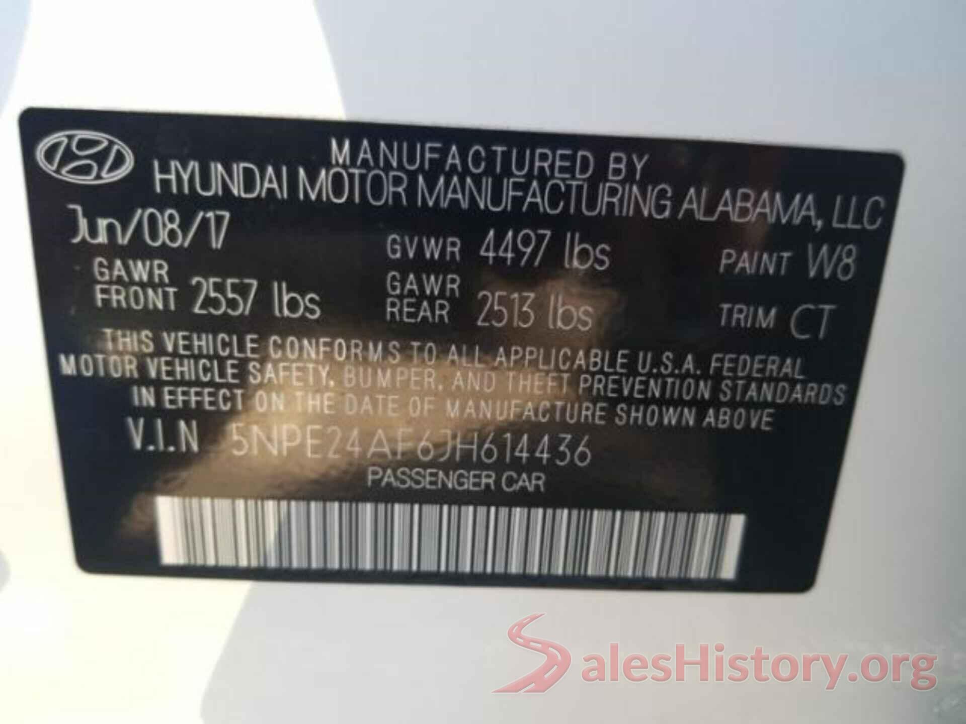 5NPE24AF6JH614436 2018 HYUNDAI SONATA