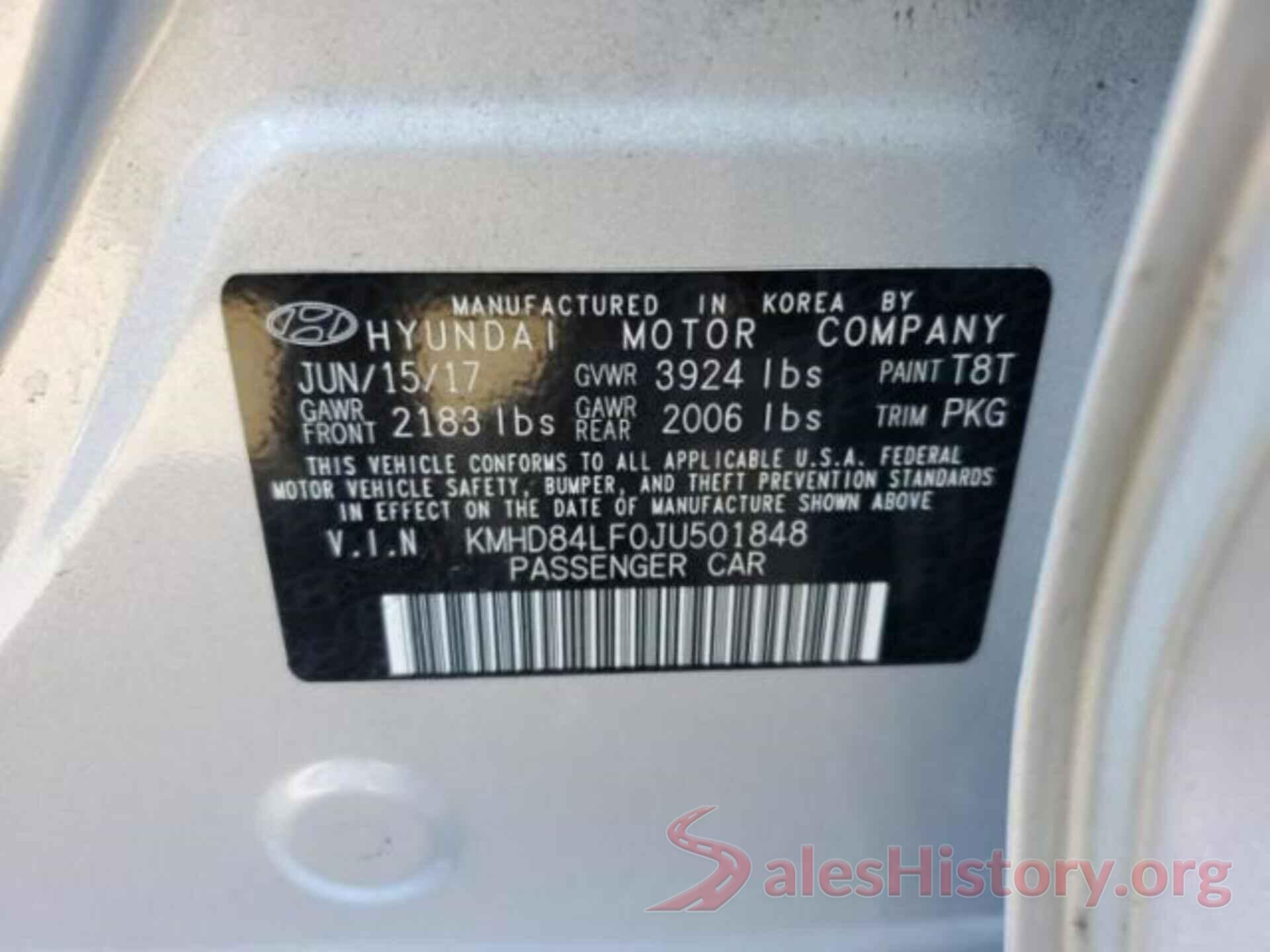 KMHD84LF0JU501848 2018 HYUNDAI ELANTRA