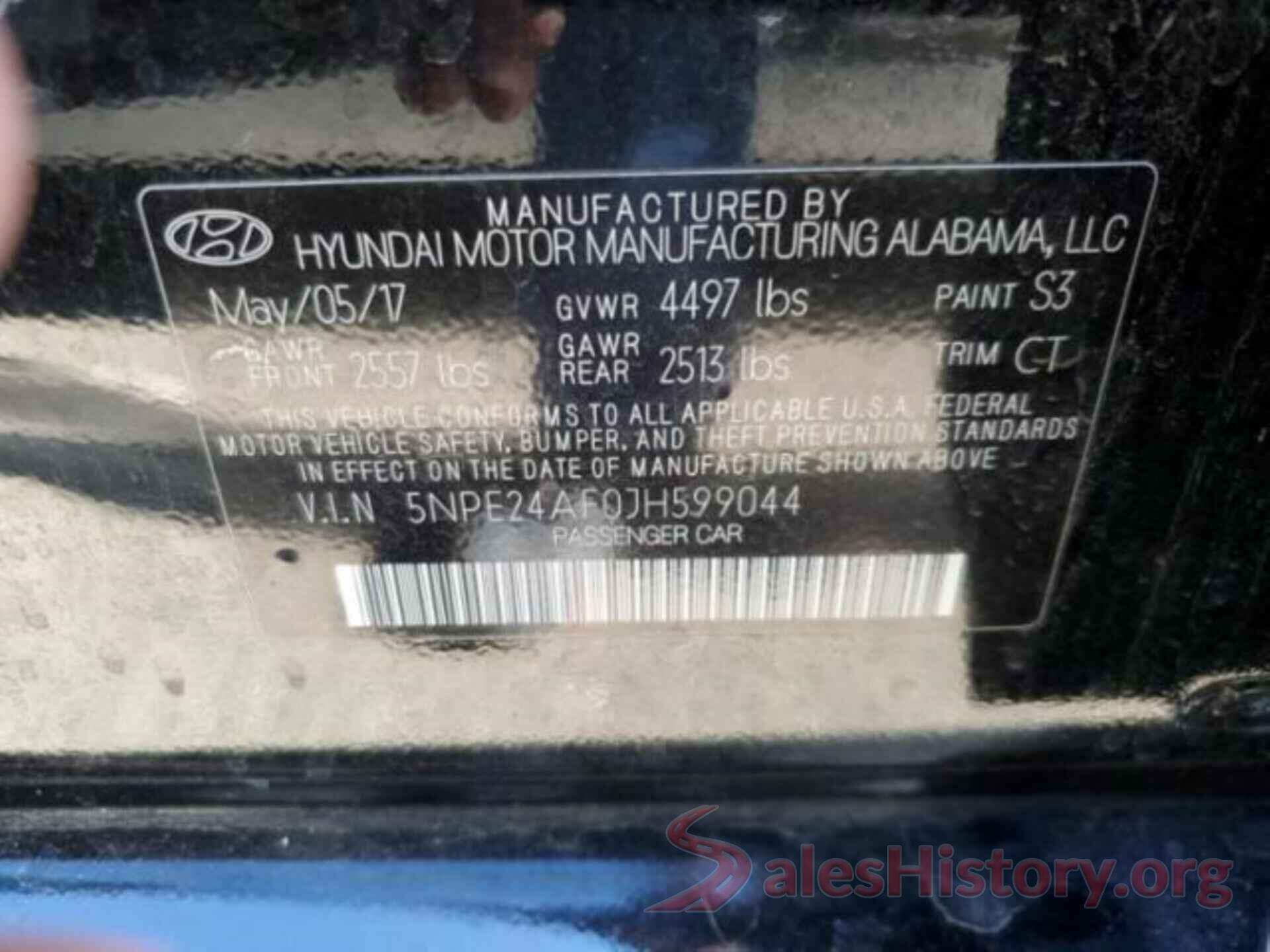 5NPE24AF0JH599044 2018 HYUNDAI SONATA