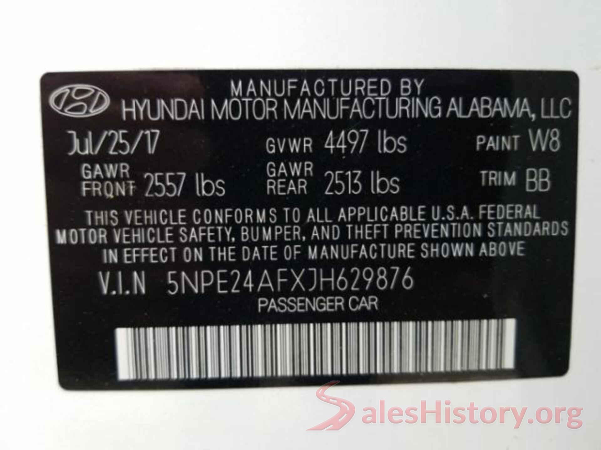 5NPE24AFXJH629876 2018 HYUNDAI SONATA