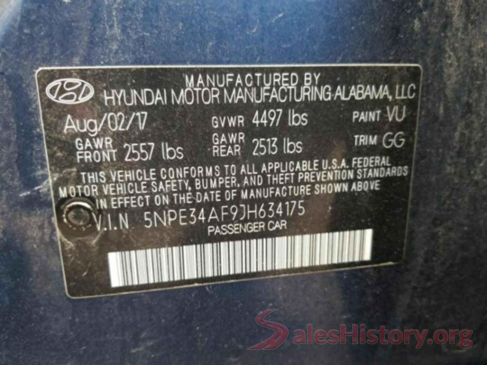 5NPE34AF9JH634175 2018 HYUNDAI SONATA