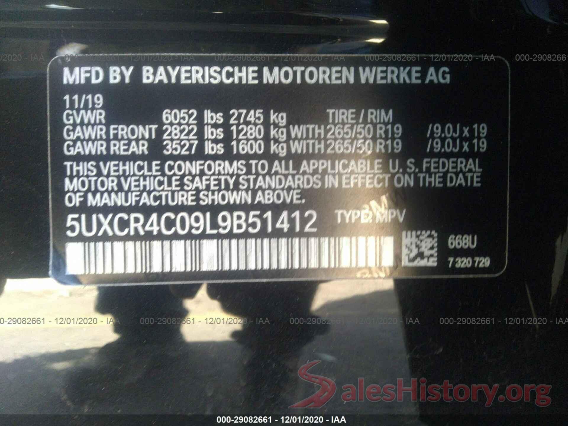 5UXCR4C09L9B51412 2020 BMW X5