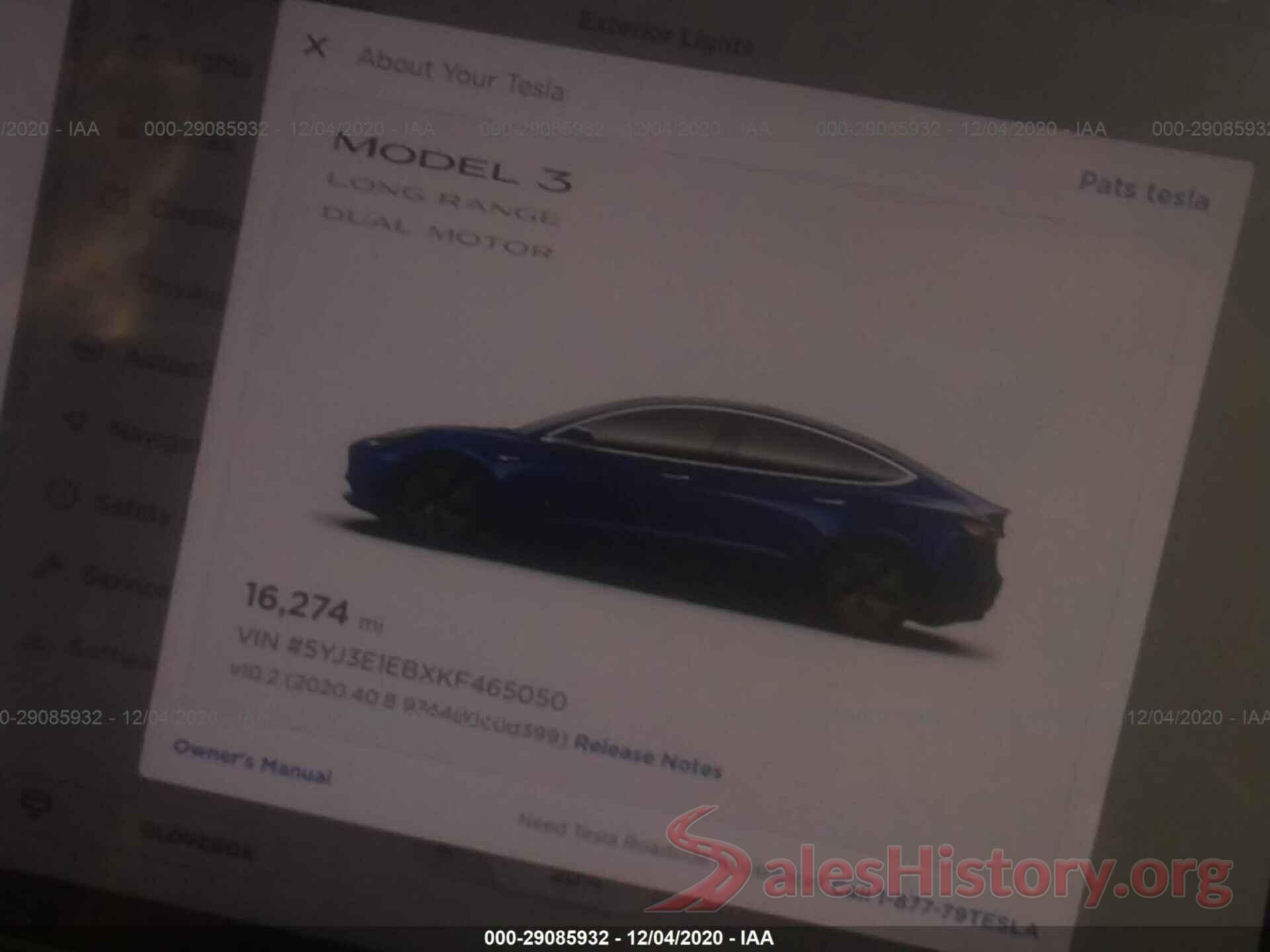 5YJ3E1EBXKF465050 2019 TESLA MODEL 3