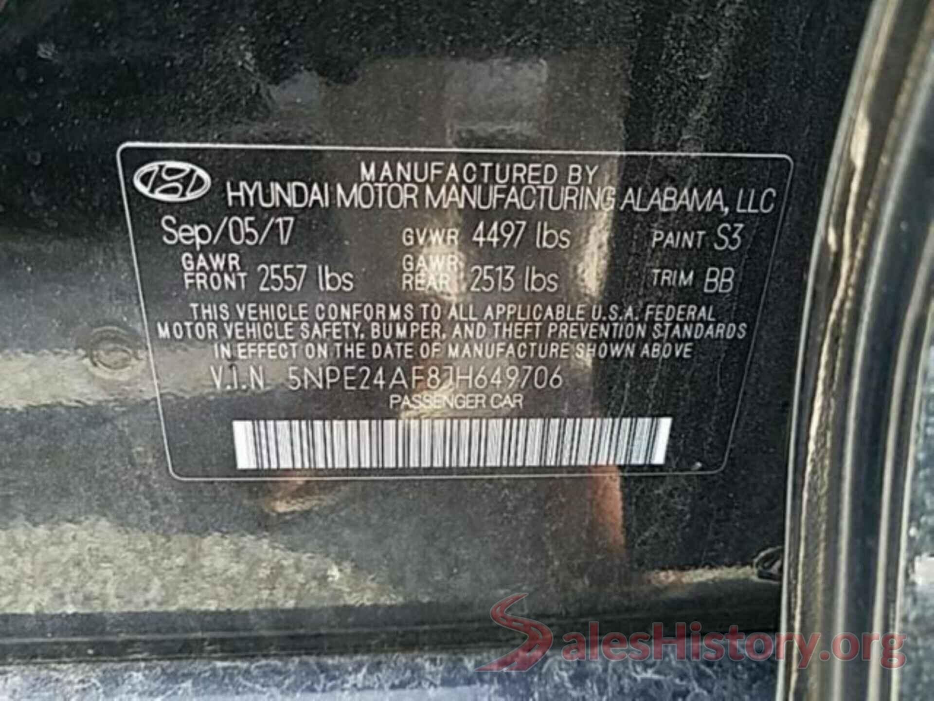 5NPE24AF8JH649706 2018 HYUNDAI SONATA